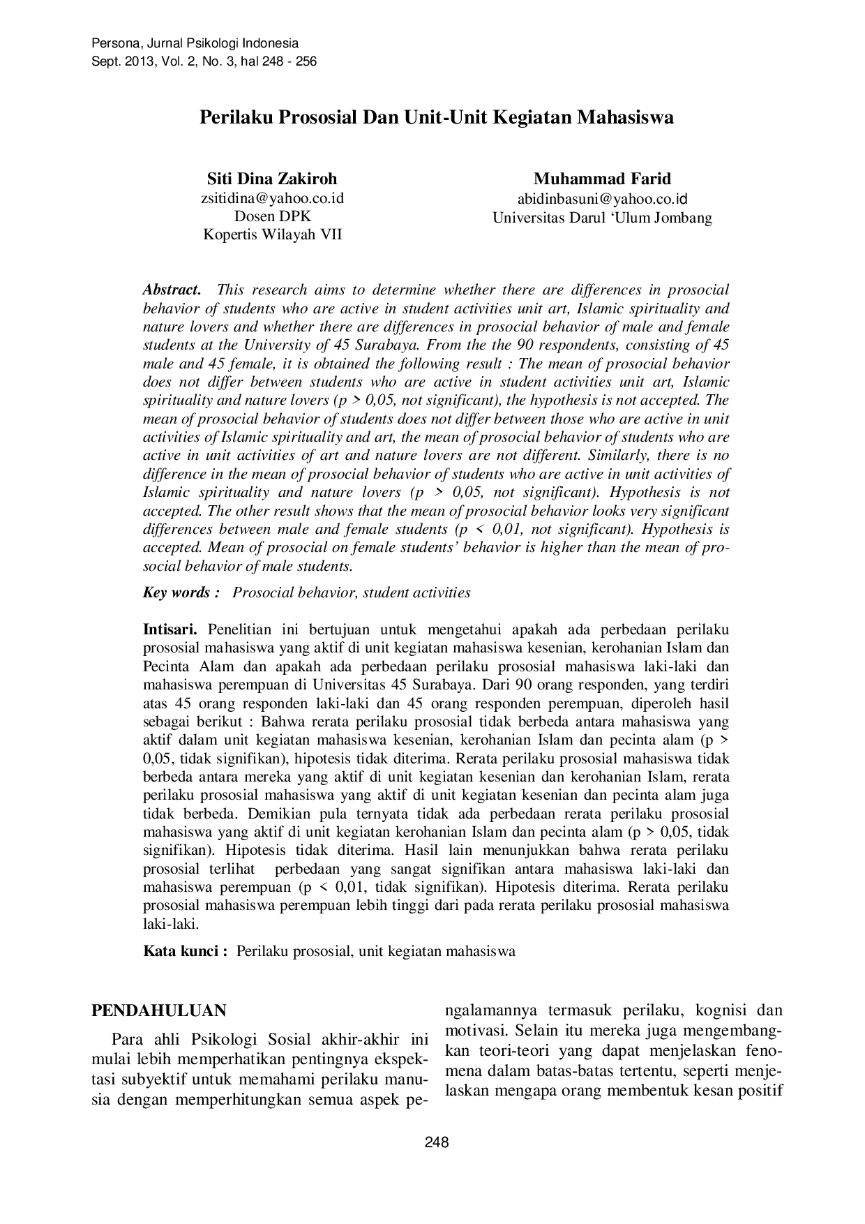 JURIS Perilaku Prososial Dan Unit Unit Kegiatan Mahasiswa