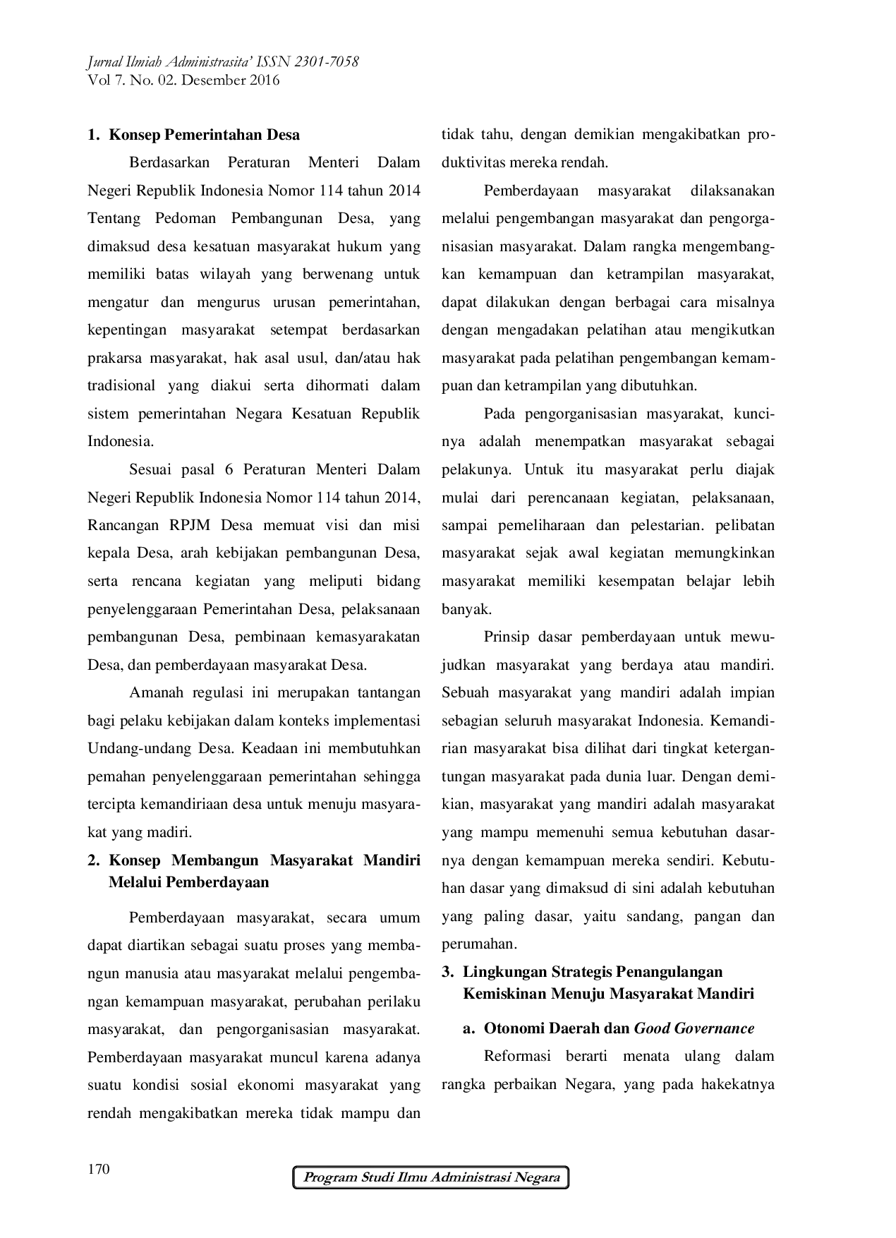 JURIS Strategi Program Kerja Pemerintah dalam Membangun Masyarakat Mandiri di Desa Pulau Harapan Kecamatan Pulau Sembilan