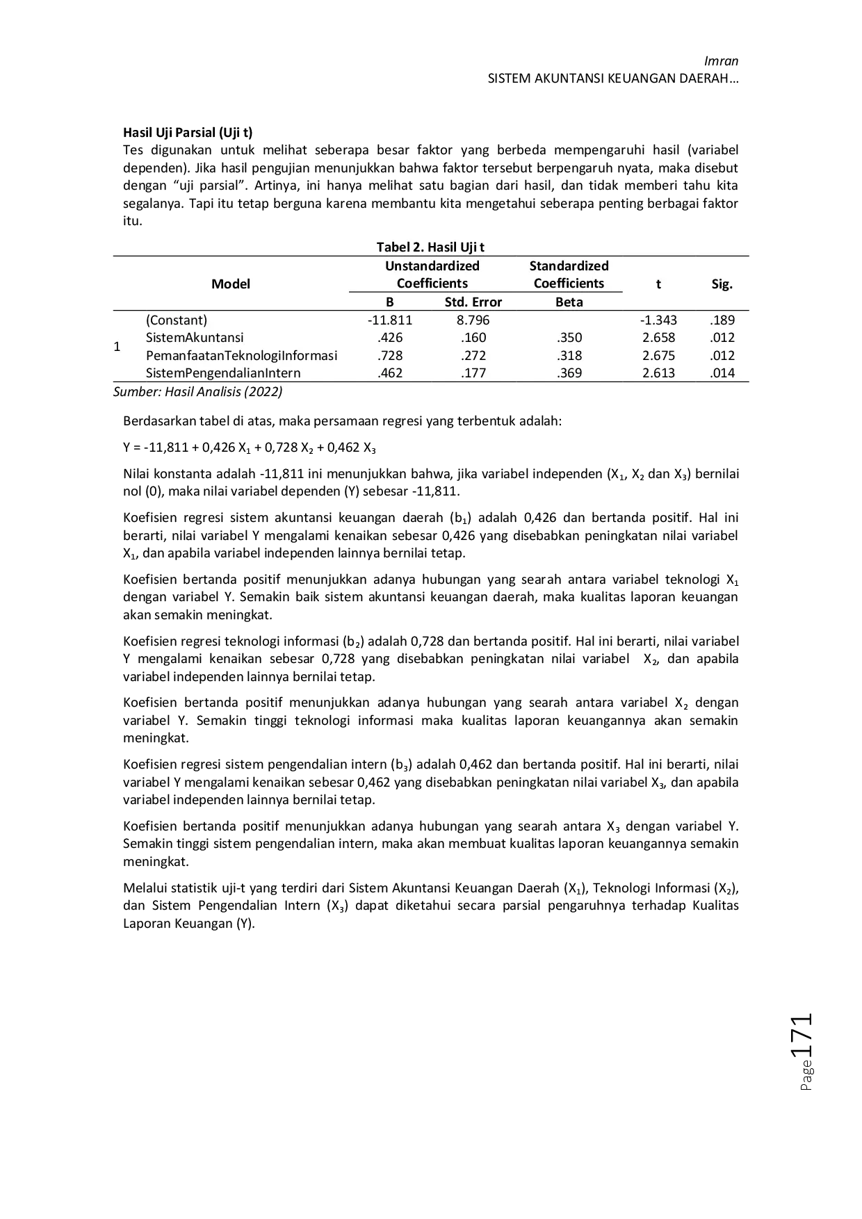 juris Sistem Akuntansi Keuangan Daerah Pemanfaatan Teknologi Informasi Dan Sistem Pengendalian Intern Terhadap Kualitas Laporan Keuangan Pada Satuan Kerja Perangkat Daerah Kota Baubau