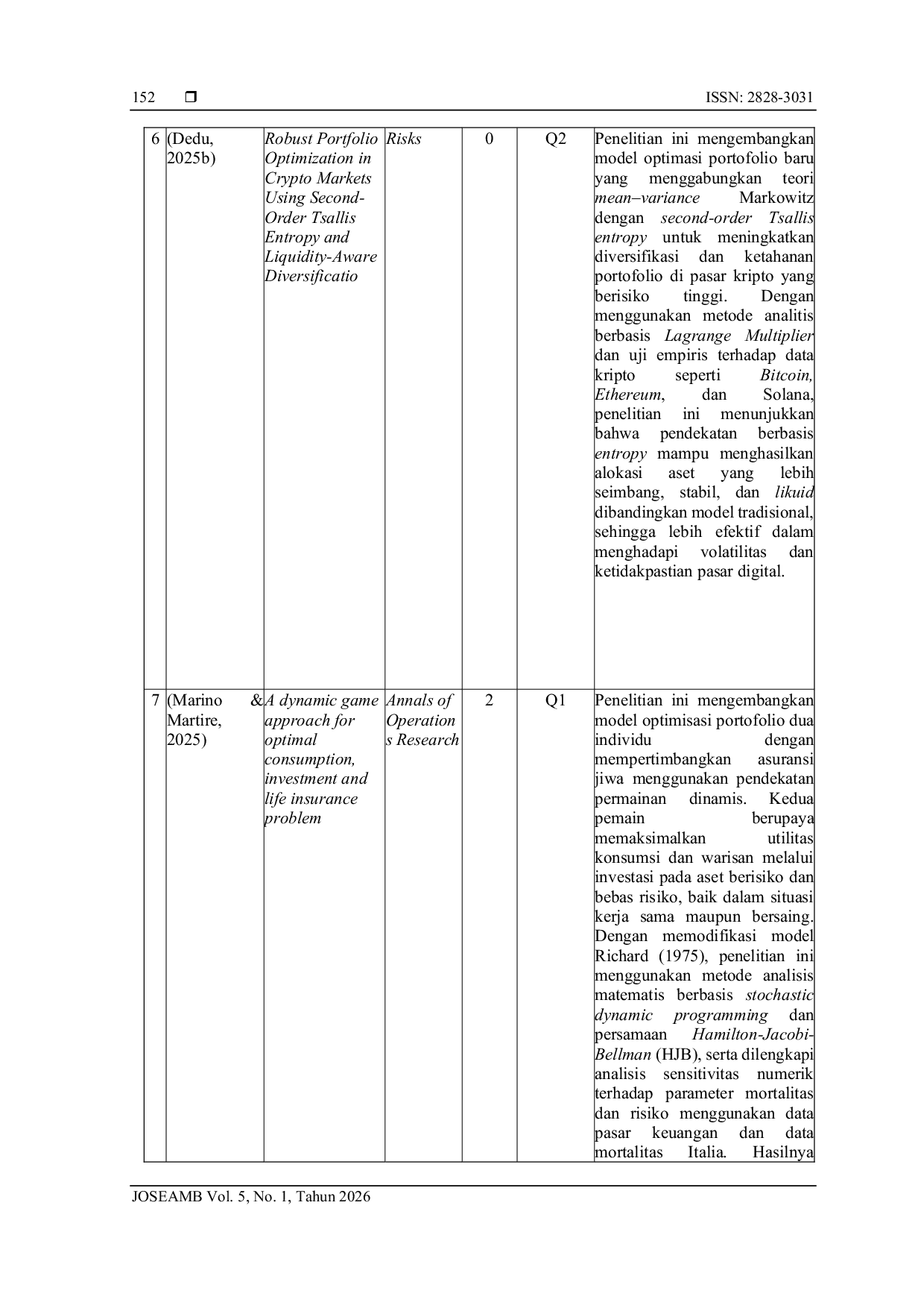 JURIS Kajian Penerapan Teori Permainan pada Strategi Investasi Portofolio dalam Kondisi Ketidakpastian Pasar Finansial