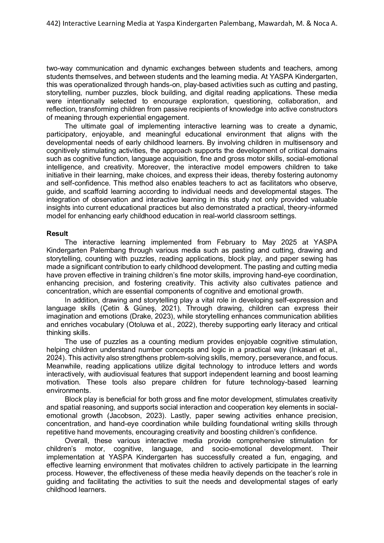 JURIS Interactive Learning Media at Yaspa Kindergarten Palembang