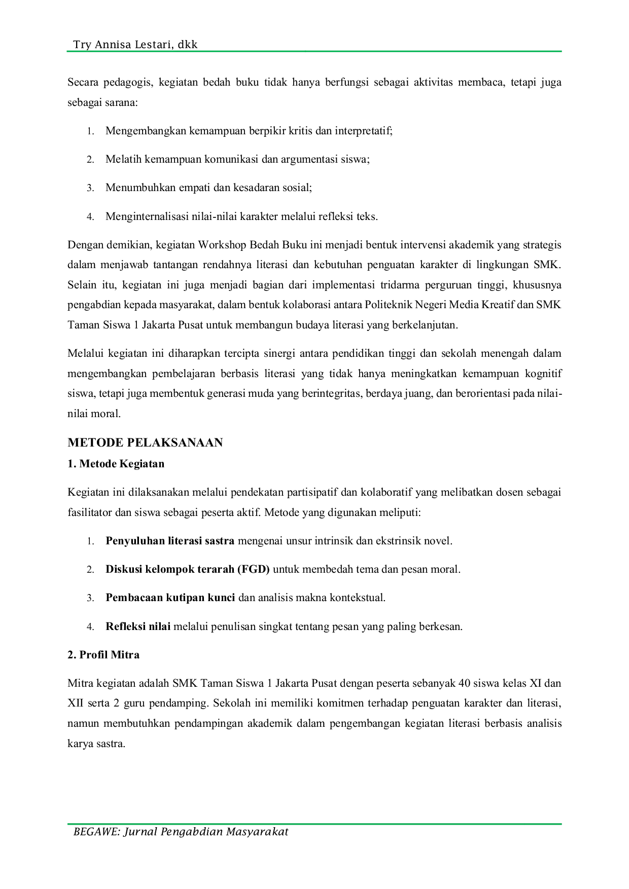 JURIS Workshop Bedah Buku Negeri 5 Menara Menggali Pesan Moral dan Edukasi di SMK Taman Siswa 1 Jakarta Pusat