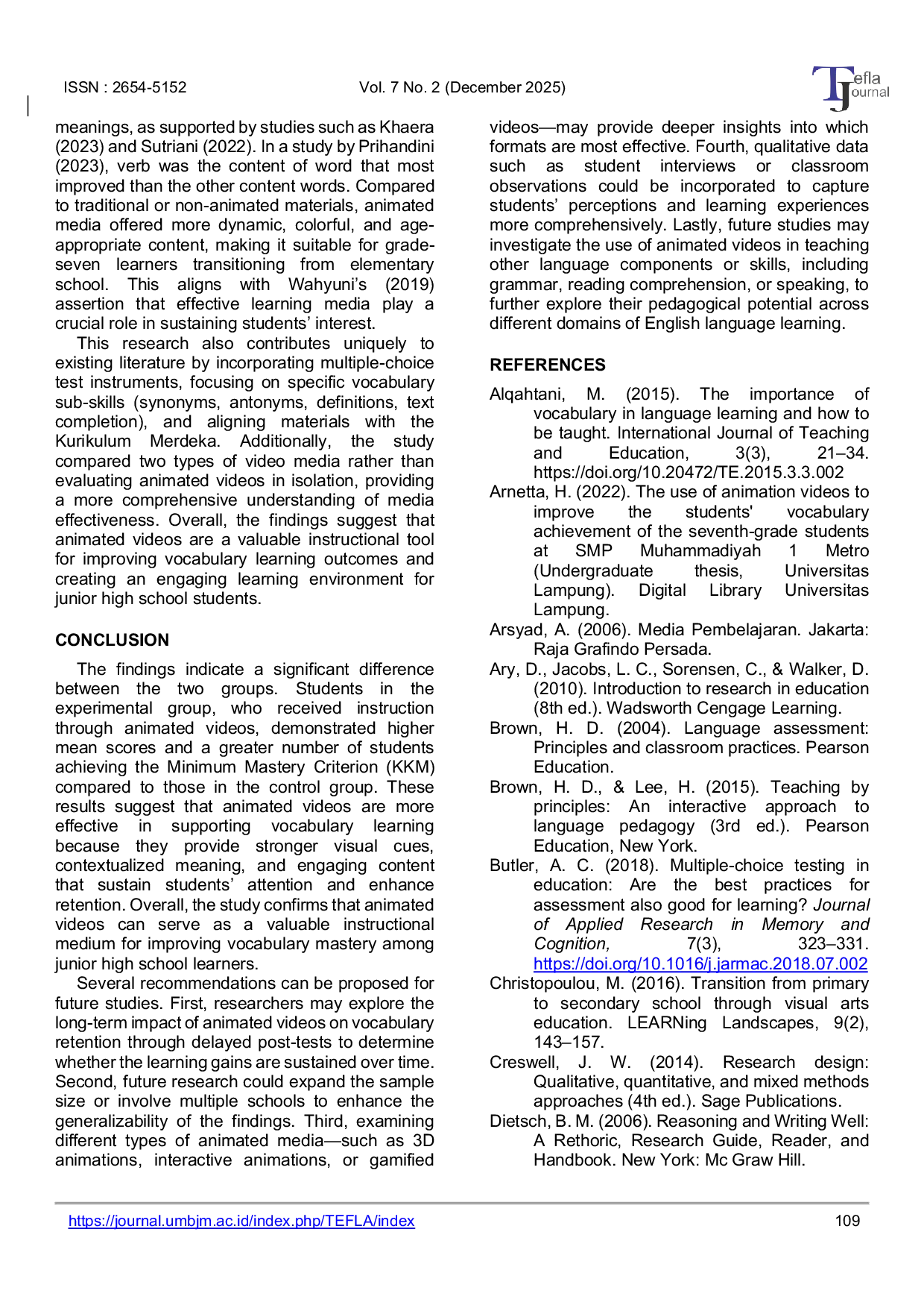 JURIS Animated vs Non Animated Videos Their Impact on Junior High School Students Vocabulary Achievement