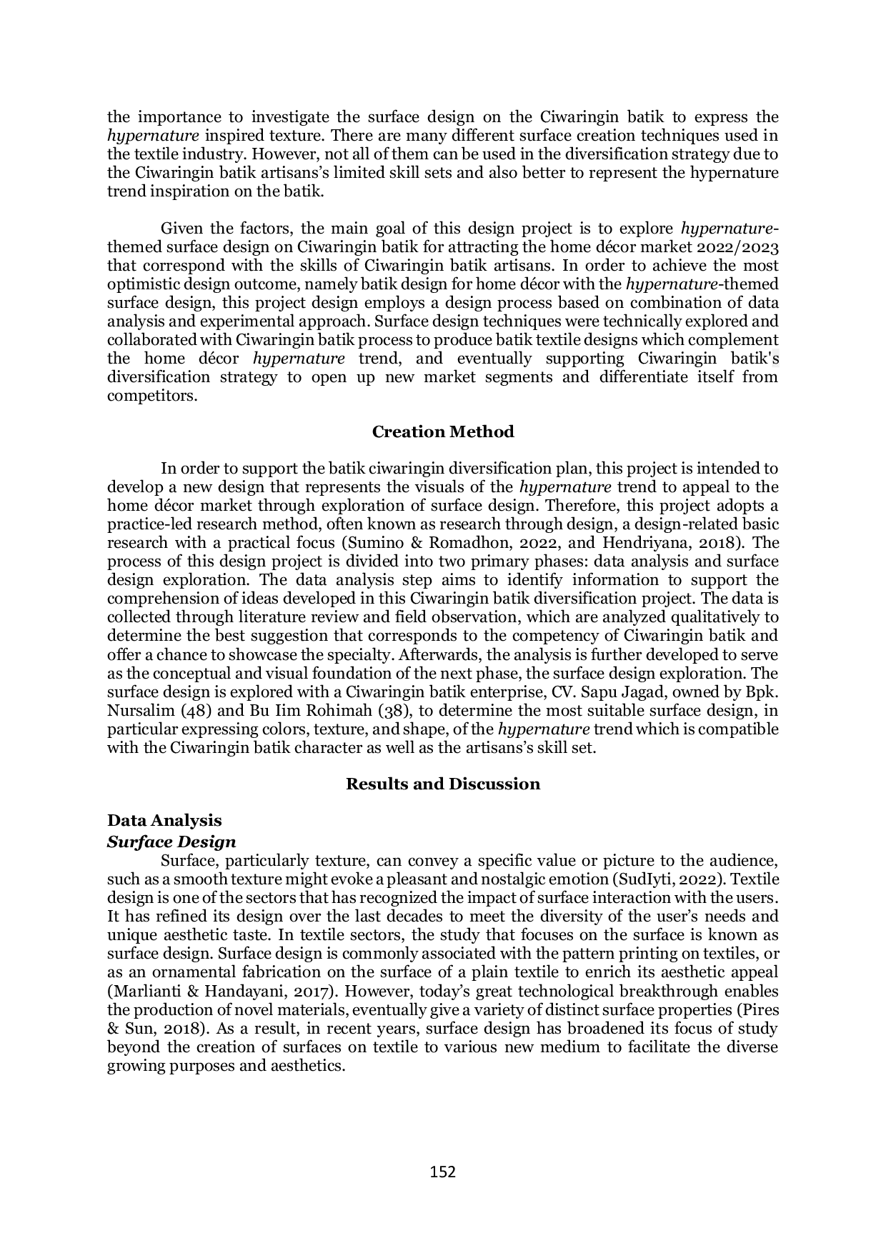 JURIS Surface Design Exploration to Diversify Ciwaringin Cirebon Batik Design