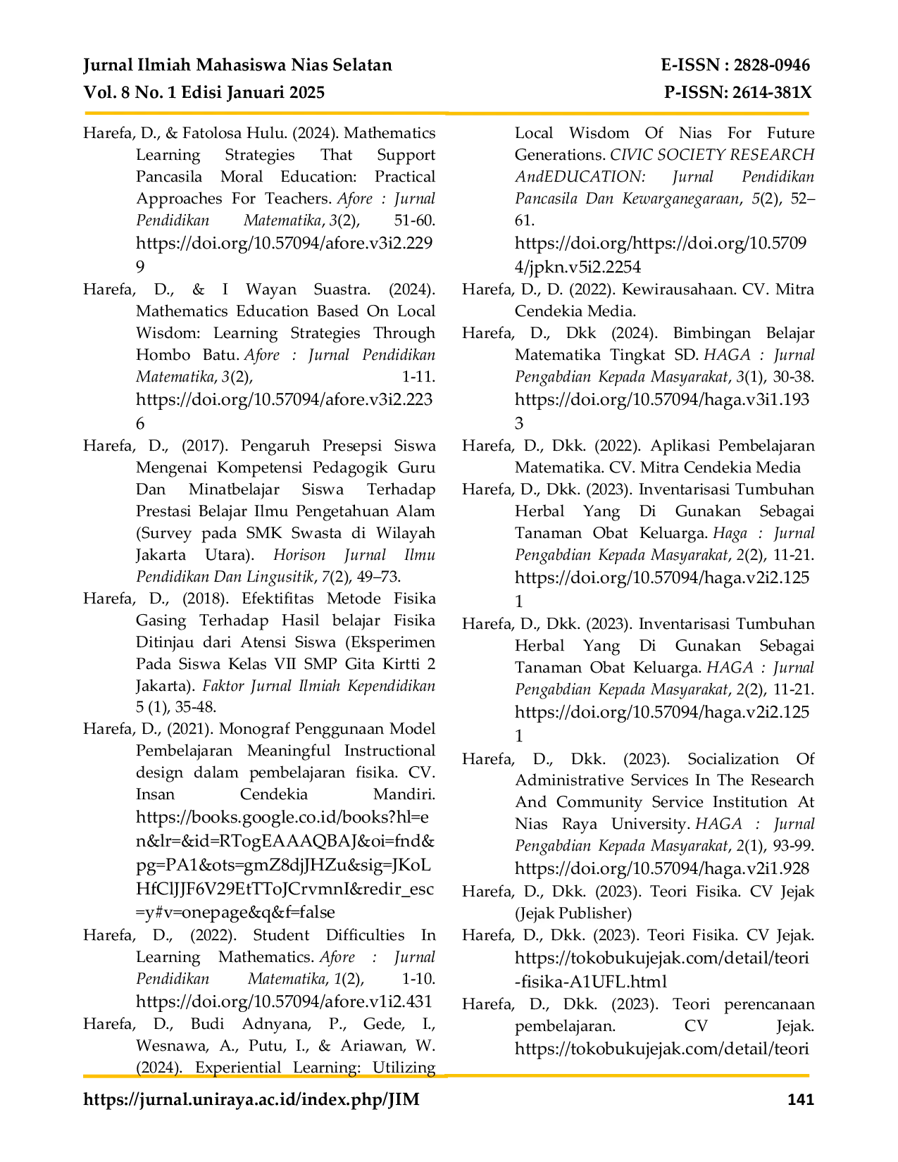 JURIS PENGARUH KOMPENSASI TERHADAP SEMANGAT KERJA PEGAWAI PADA KANTOR CAMAT TELUK DALAM KABUPATEN NIAS SELATAN