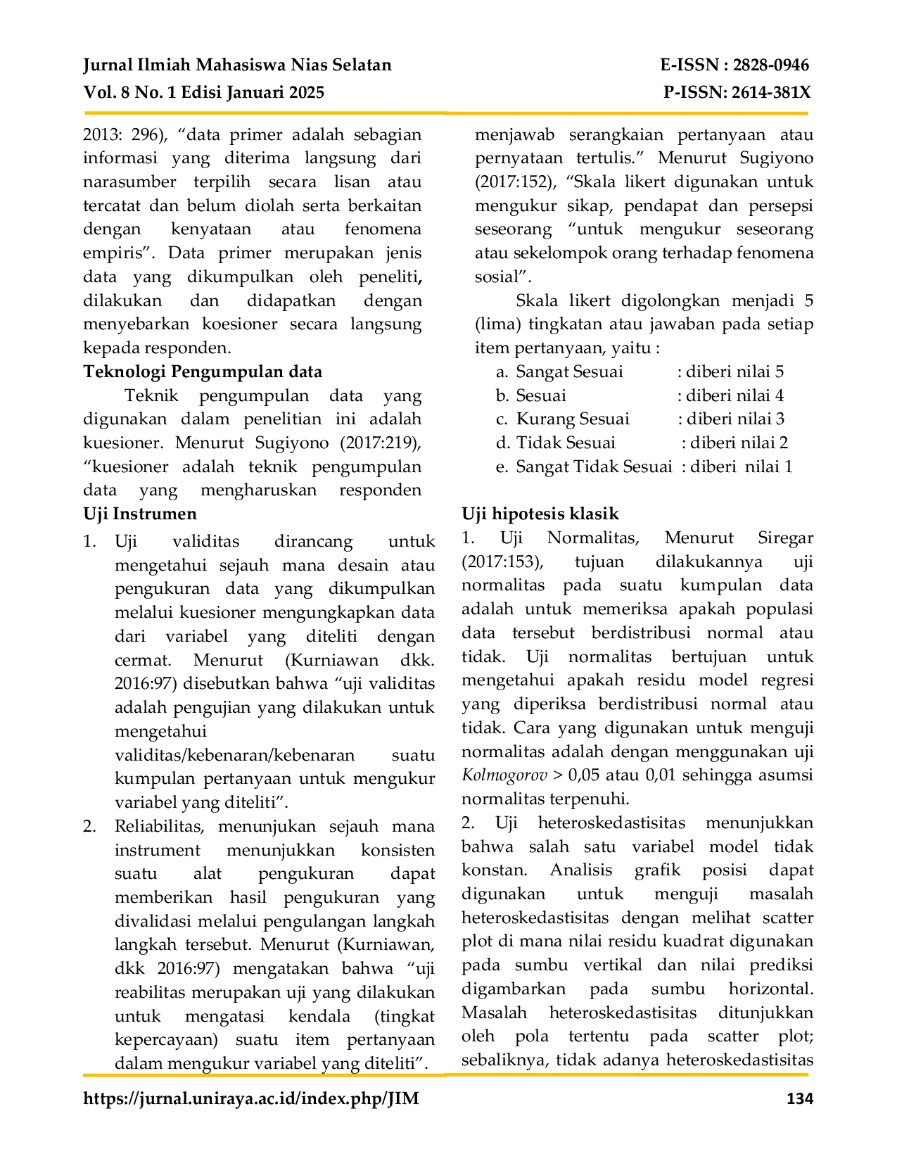 JURIS PENGARUH KOMPENSASI TERHADAP SEMANGAT KERJA PEGAWAI PADA KANTOR CAMAT TELUK DALAM KABUPATEN NIAS SELATAN