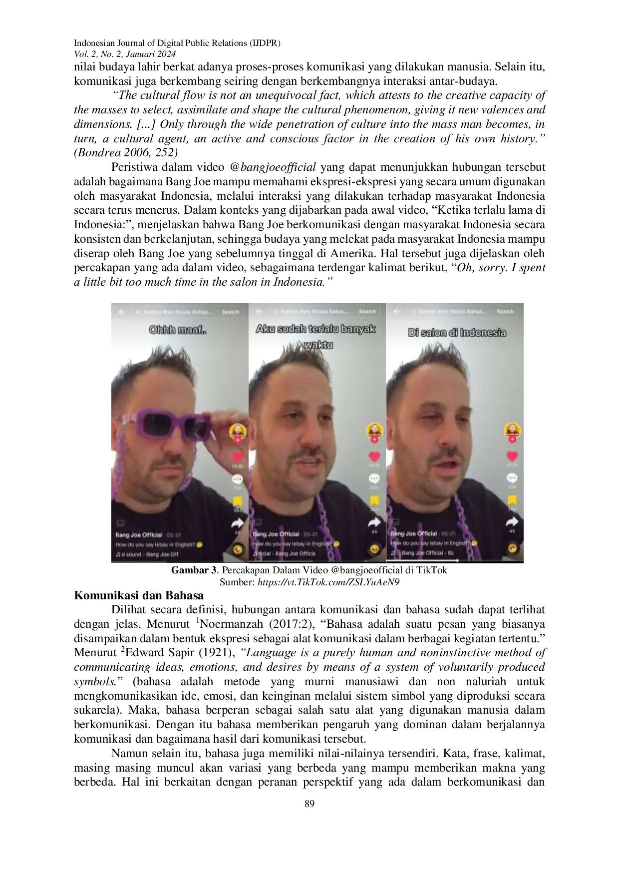 JURIS ANALISIS CULTURAL UNTRANSTABILITY TERHADAP PEMAHAMAN HUBUNGAN BUDAYA DAN BAHASA DI TIKTOK bangjoeofficial