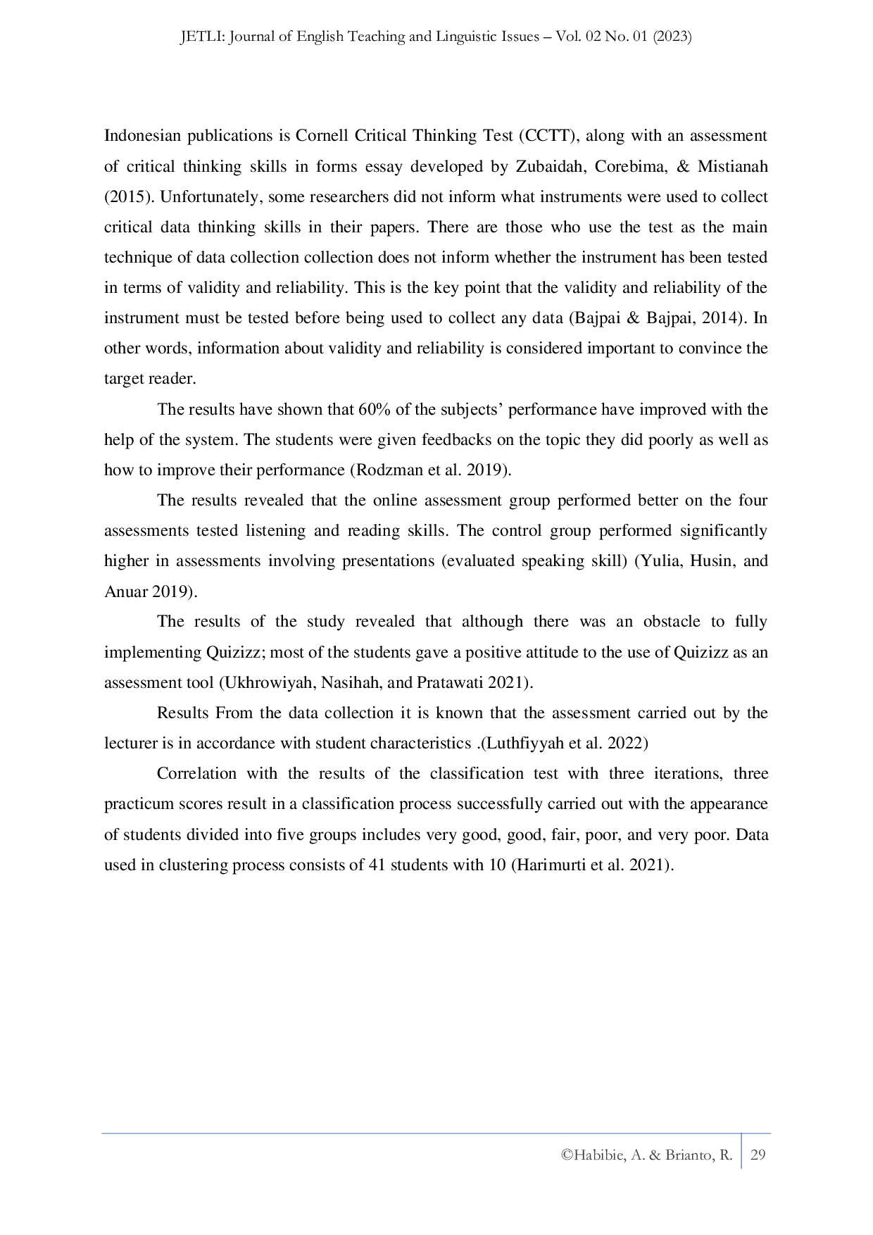 JURIS A Bibliometric Analysis of Online Assessment Platforms in English as a Foreign Language EFL Classrooms