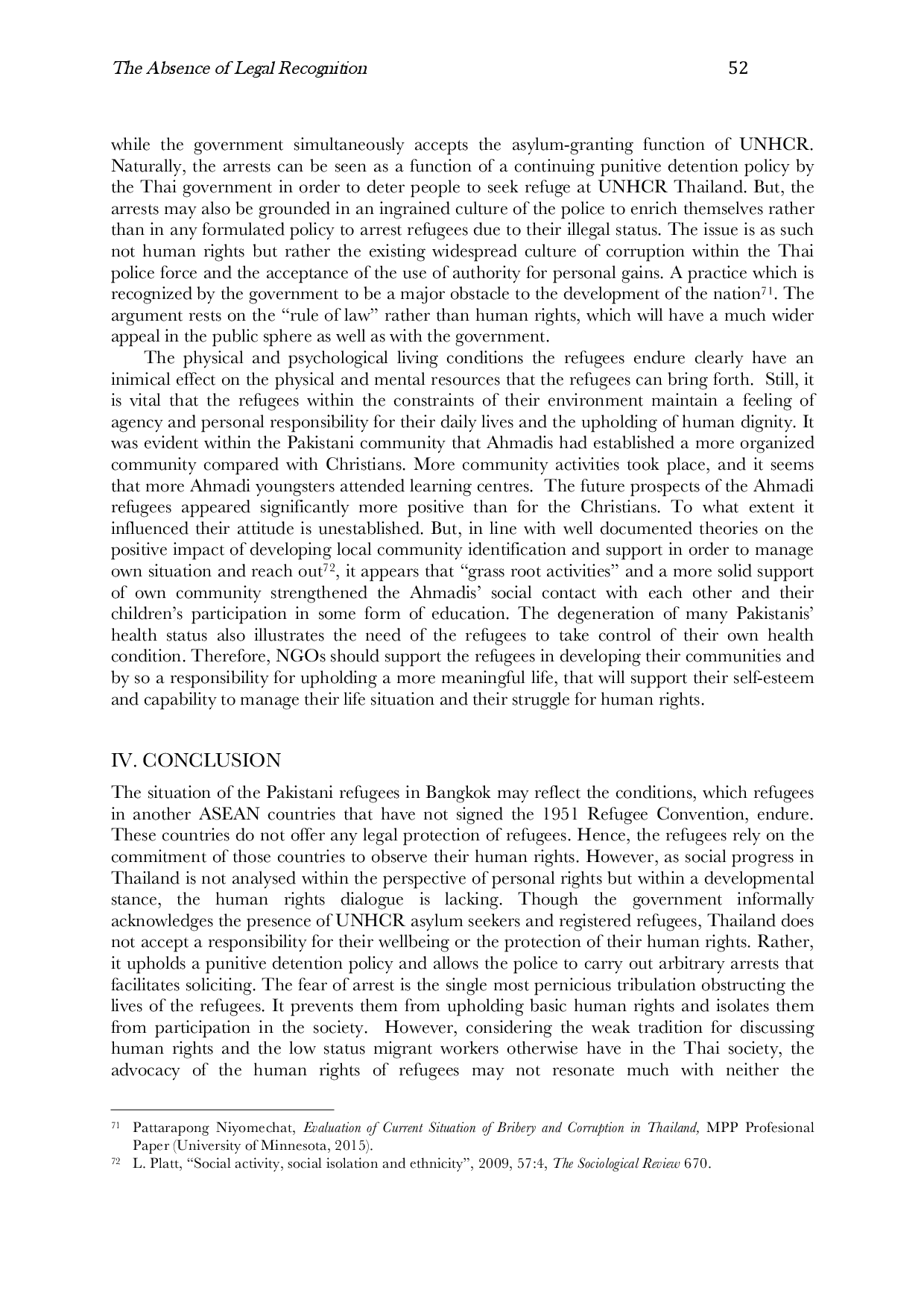 juris The The Absence of Legal Recognition and Its Impact on the Living Conditions of Urban Pakistani Refugees in Bangkok