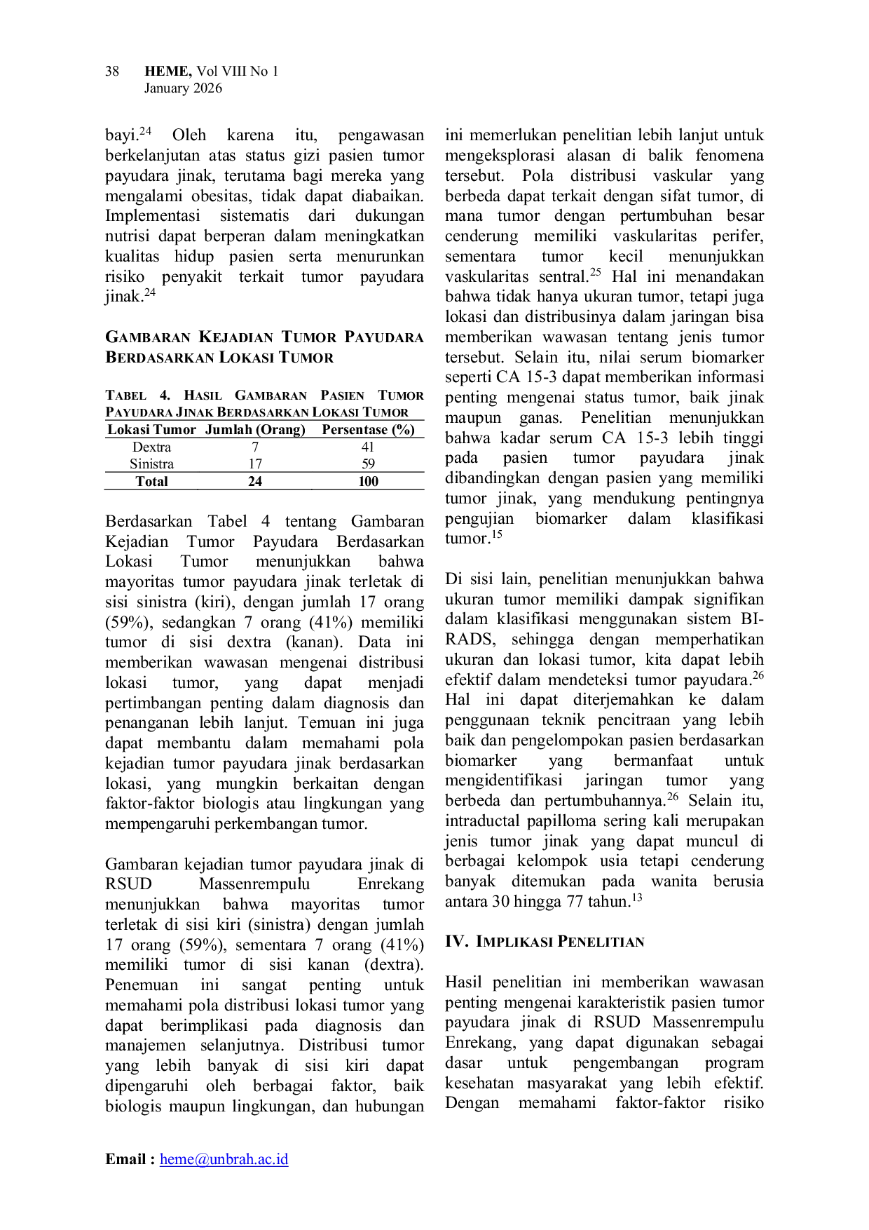 JURIS Gambaran Pasien Tumor Payudara Jinak di RSUD Massenrempulu Enrekang Tahun 2023