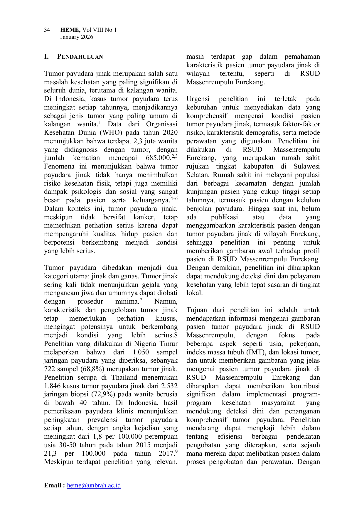 JURIS Gambaran Pasien Tumor Payudara Jinak di RSUD Massenrempulu Enrekang Tahun 2023