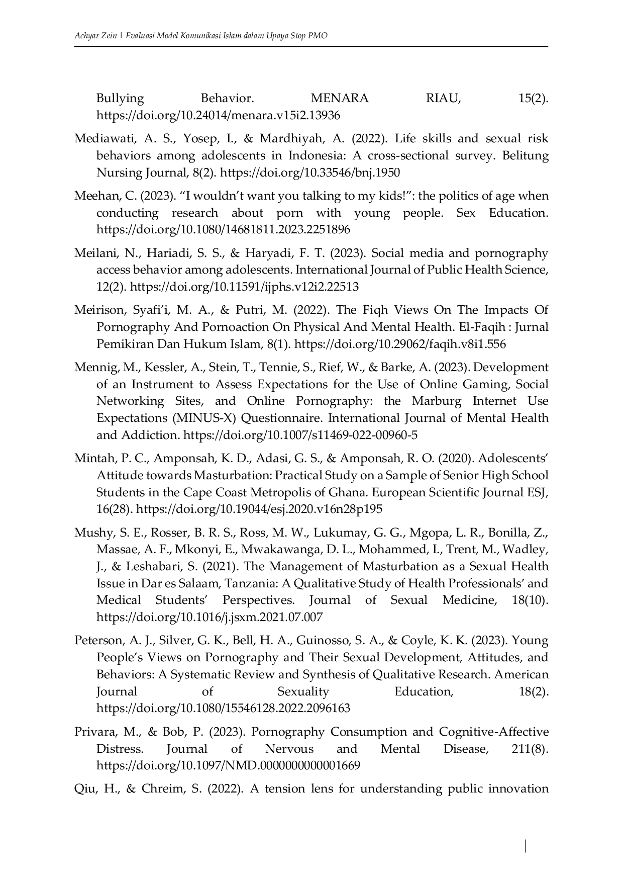 JURIS Evaluasi Model Komunikasi Islam dalam Upaya Stop PMO