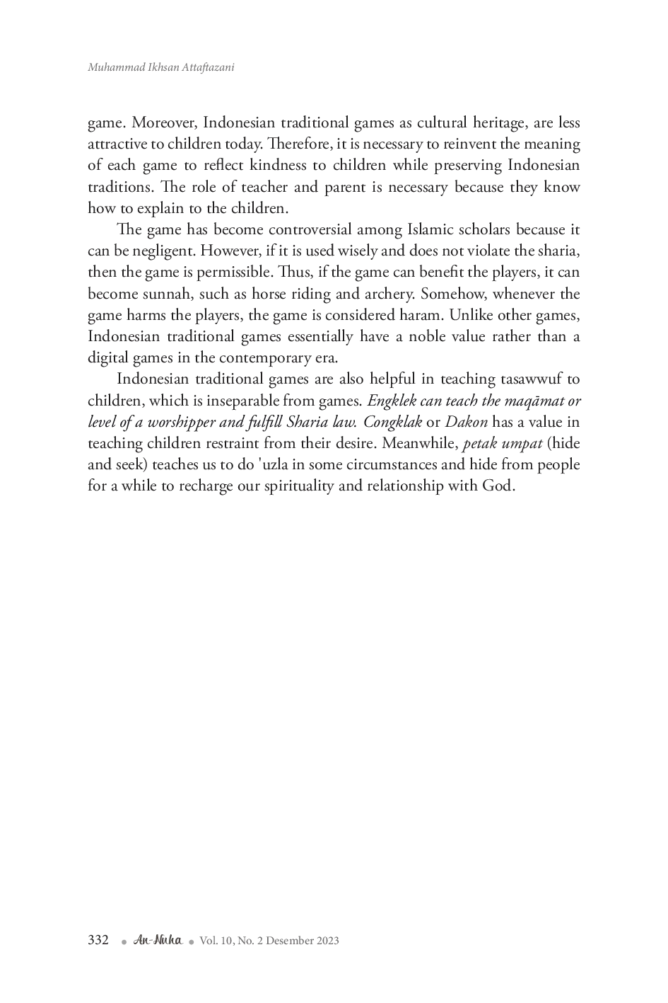 JURIS Reinventing Tasawwuf Values in Indonesian Traditional Games