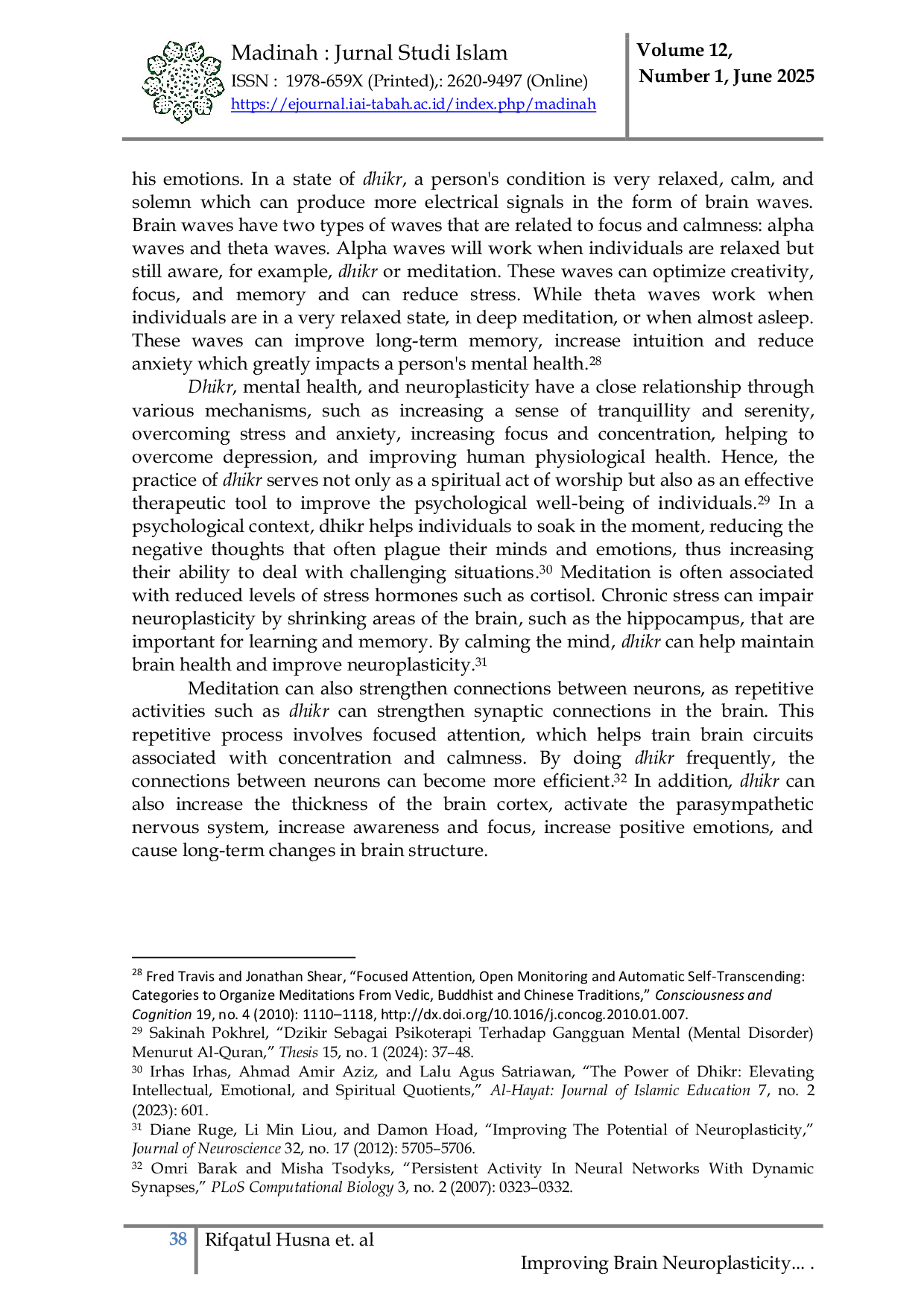 JURIS Improving Brain Neuroplasticity In Concentration Emotional Control And Cognitive Power Through Dhikr