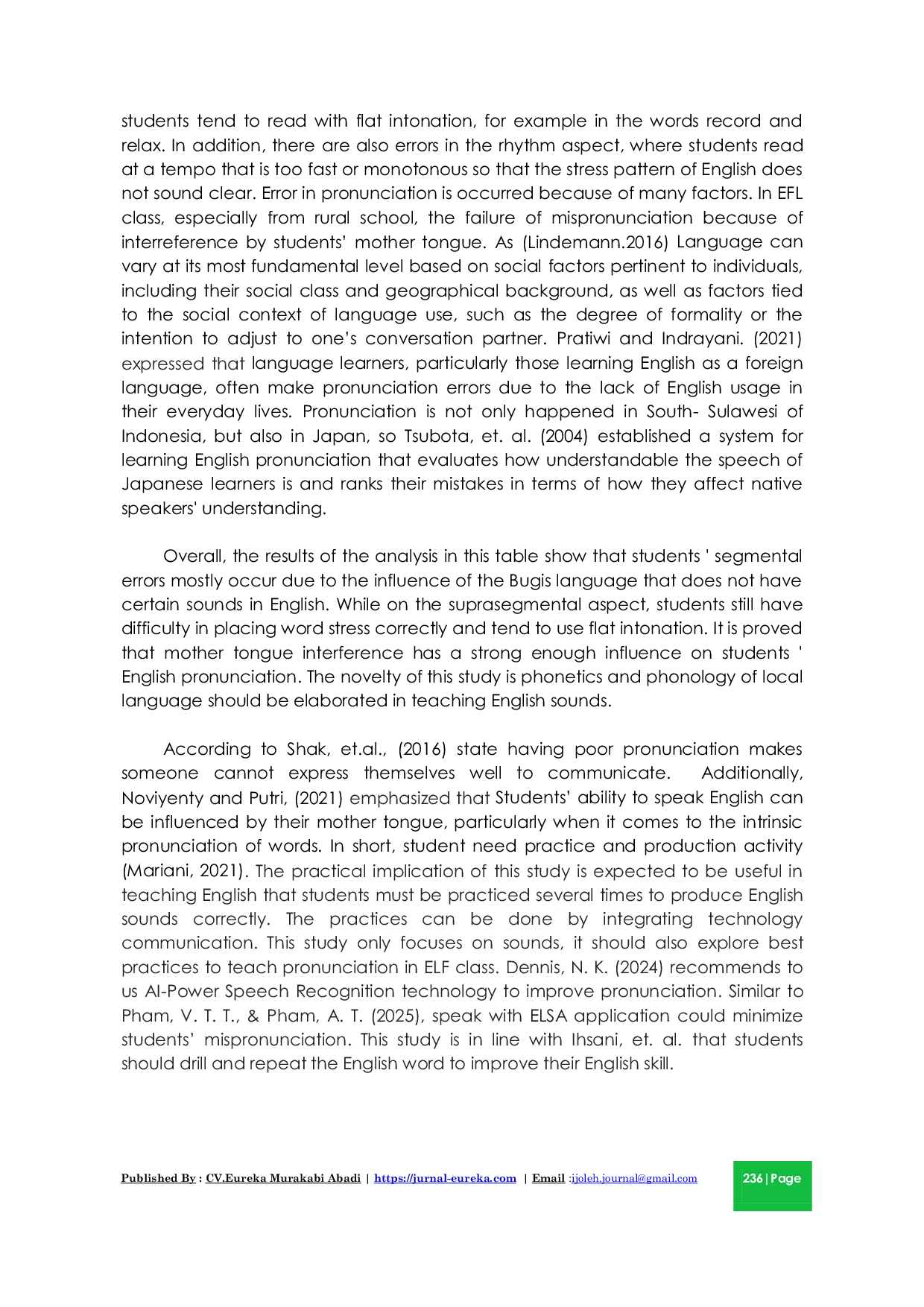 JURIS Local Language Interference on English Segmental and Suprasegmental Sounds of Rural Students at South Sulawesi Indonesia