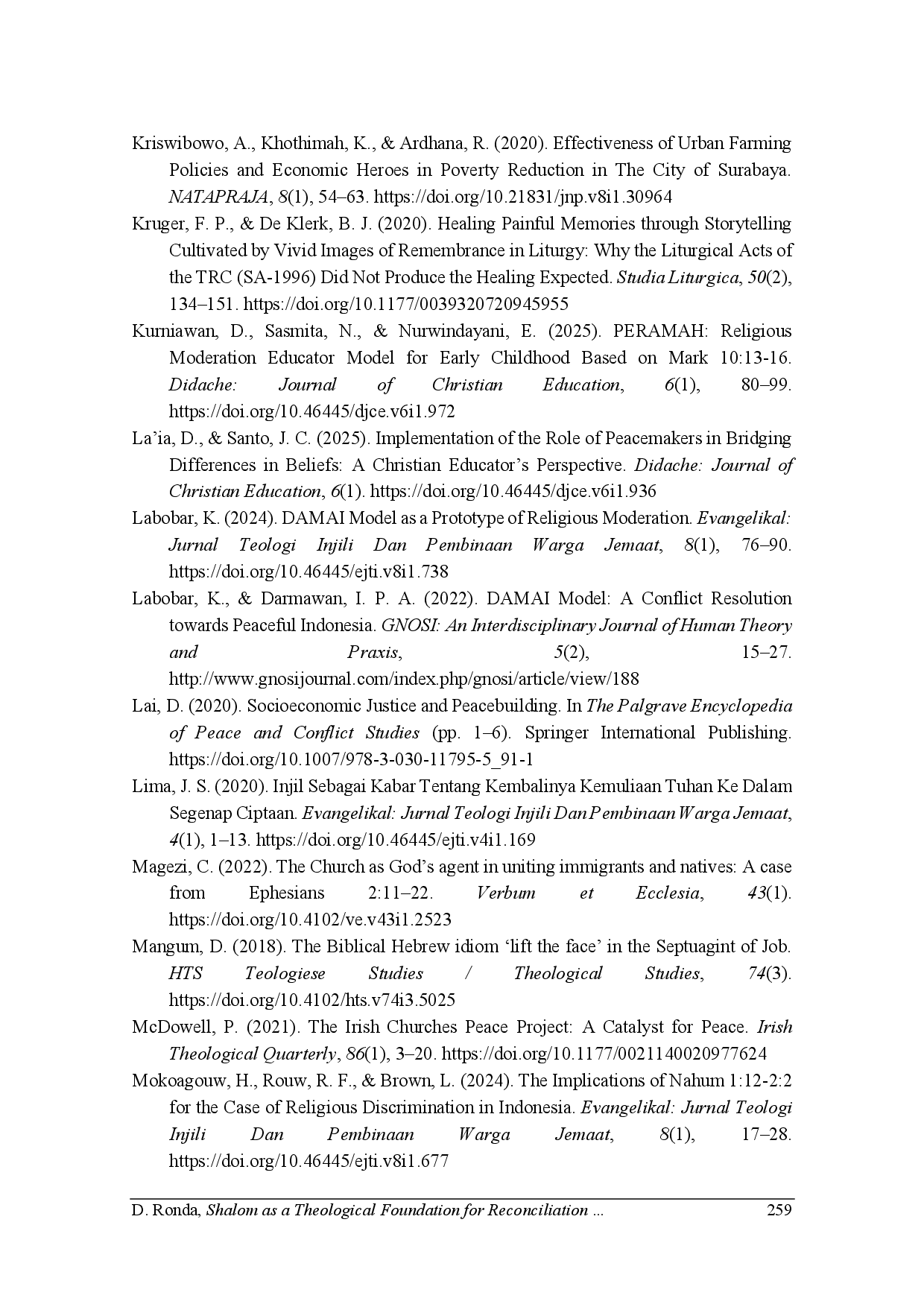 juris Shalom as a Theological Foundation for Reconciliation Implications for Christian Leadership in Contemporary Indonesian Society