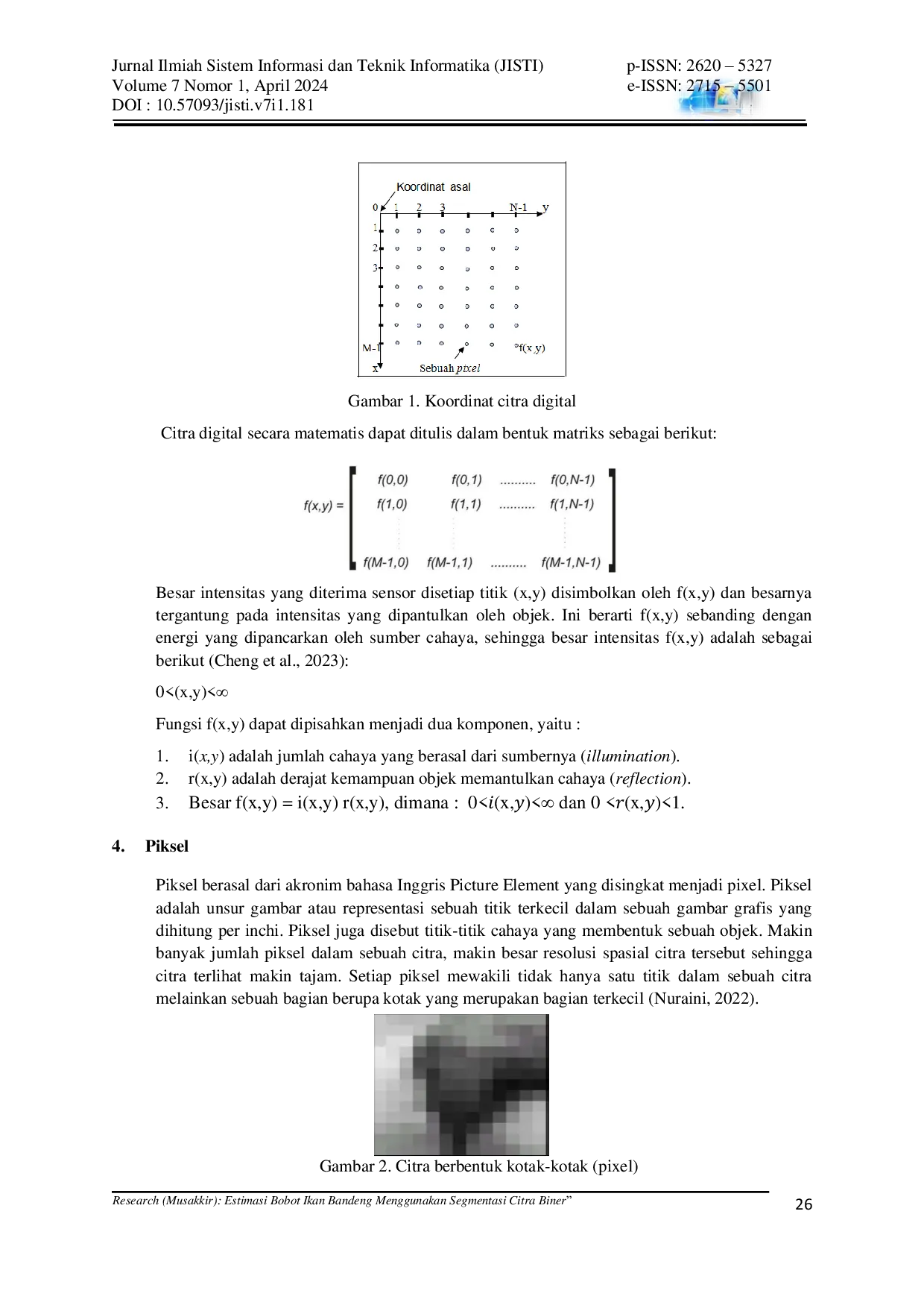 JURIS Estimasi Bobot Ikan Bandeng Menggunakan Segmentasi Citra Biner