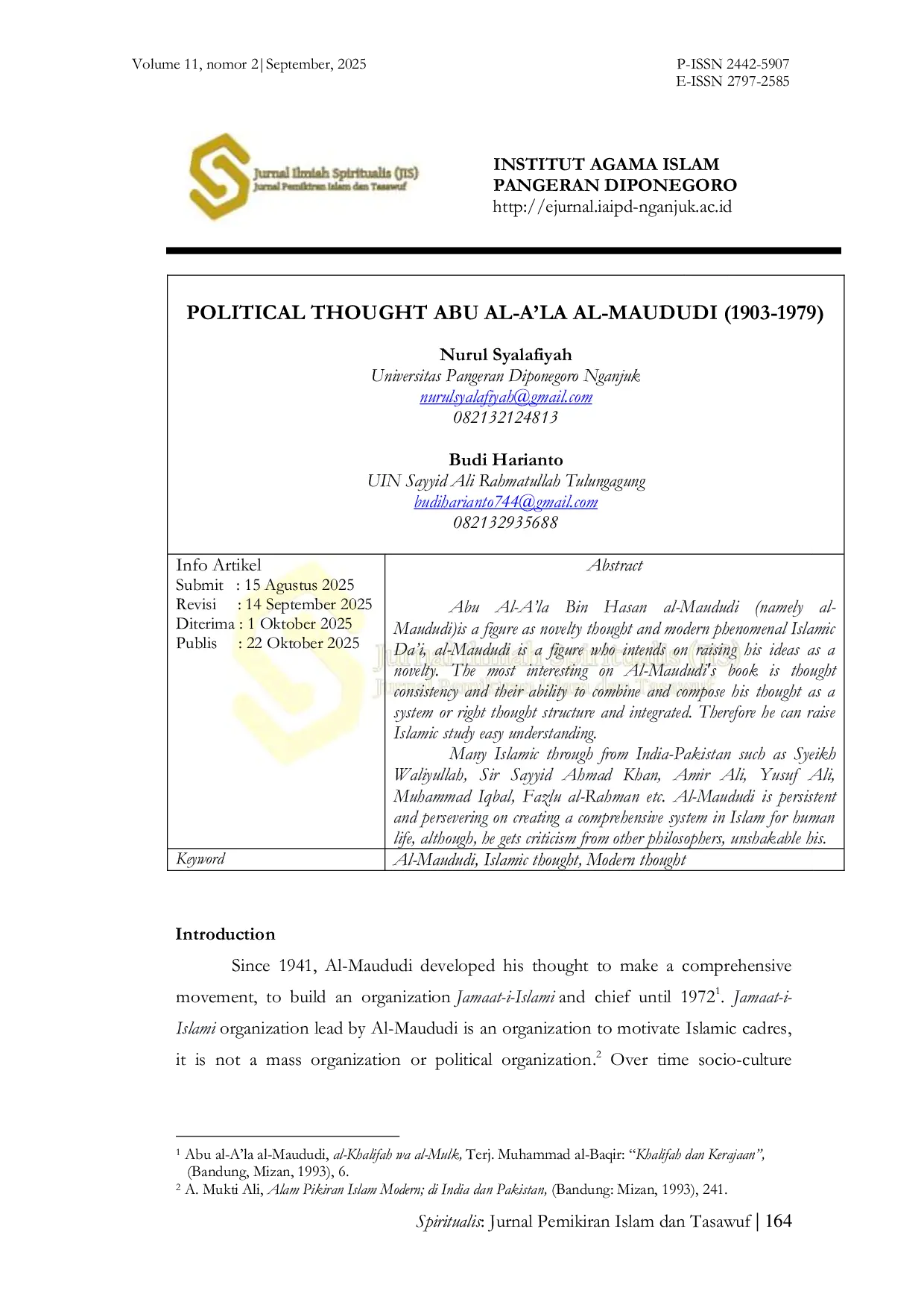 JURIS Political Thought Abu Al A la Al Maududi 1903 1979