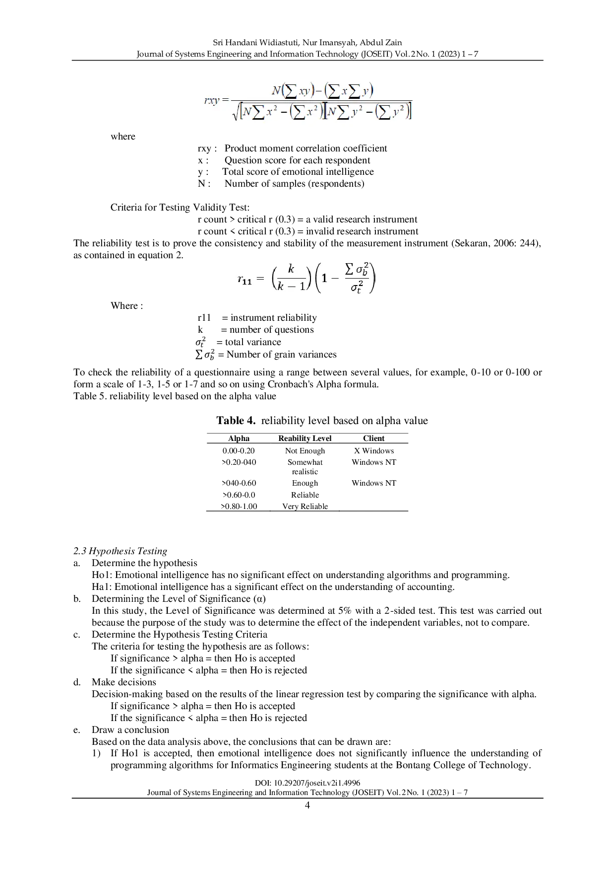 JURIS Analysis of the Effect Emotional Intelligence on Understanding Level in Programming Algorithm Learning