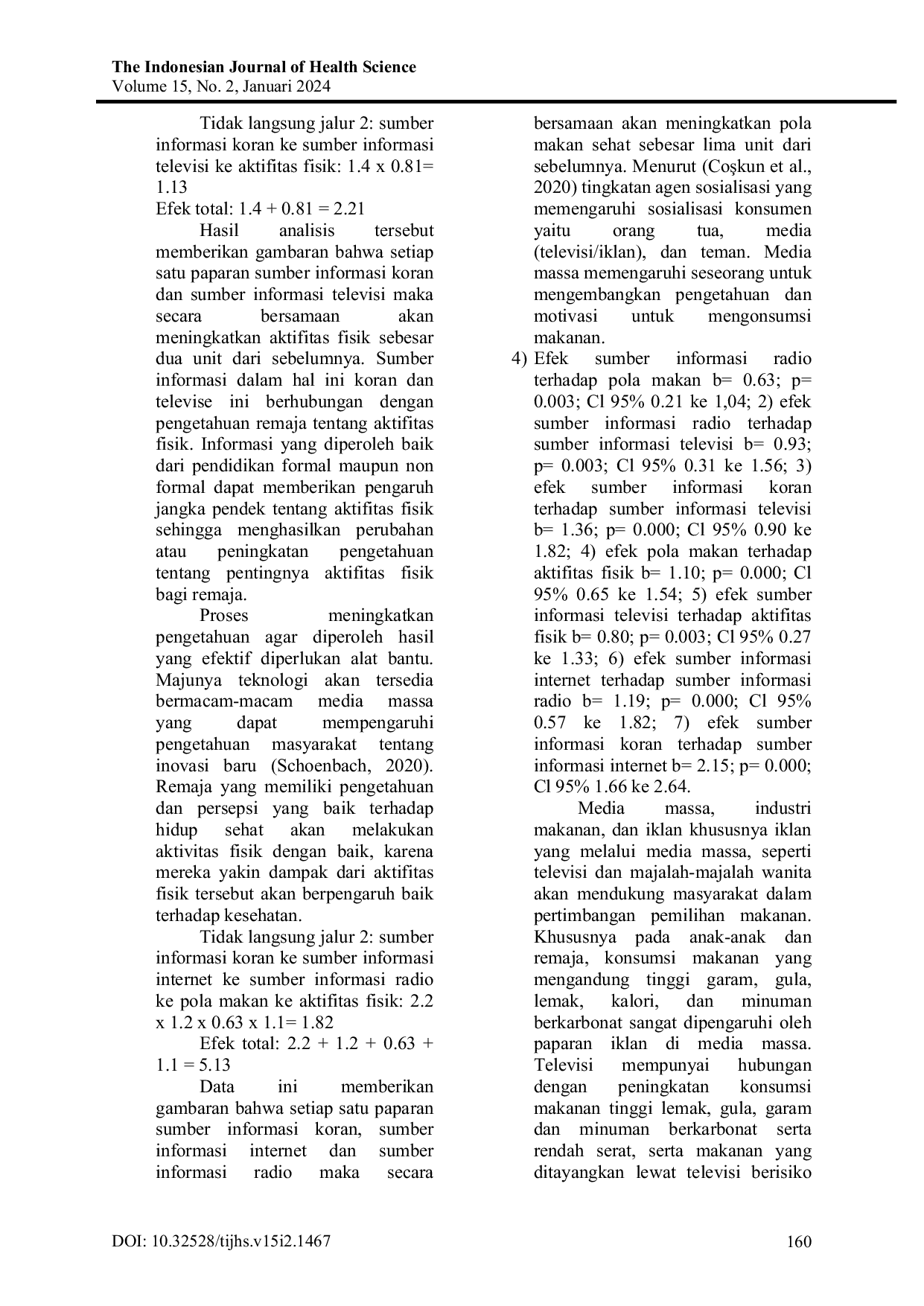 JURIS Peranan Sumber Informasi Terhadap Pola Makan Dan Aktifitas Fisik Pada Remaja Di Universitas Muhammadiyah Jember