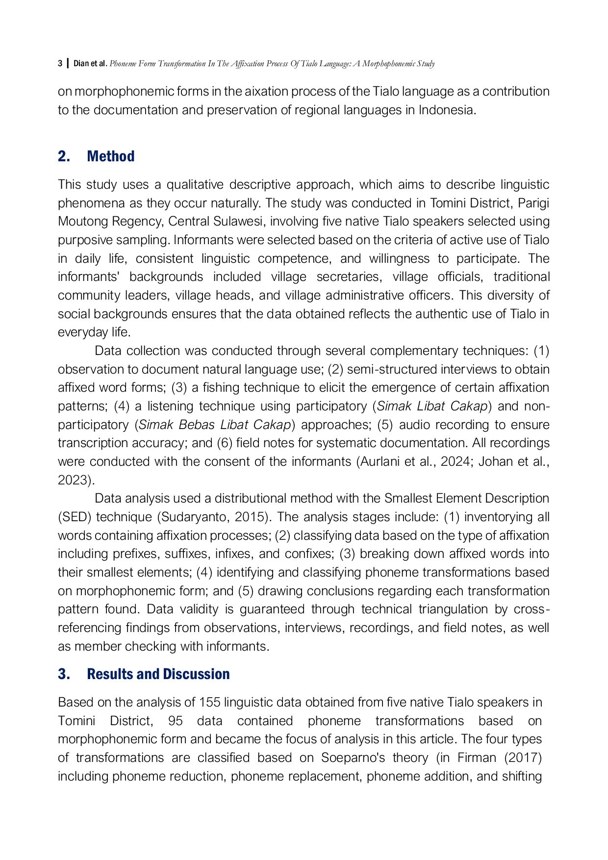 JURIS Phoneme Form Transformation In The Affixation Process Of Tialo Language A Morphophonemic Study