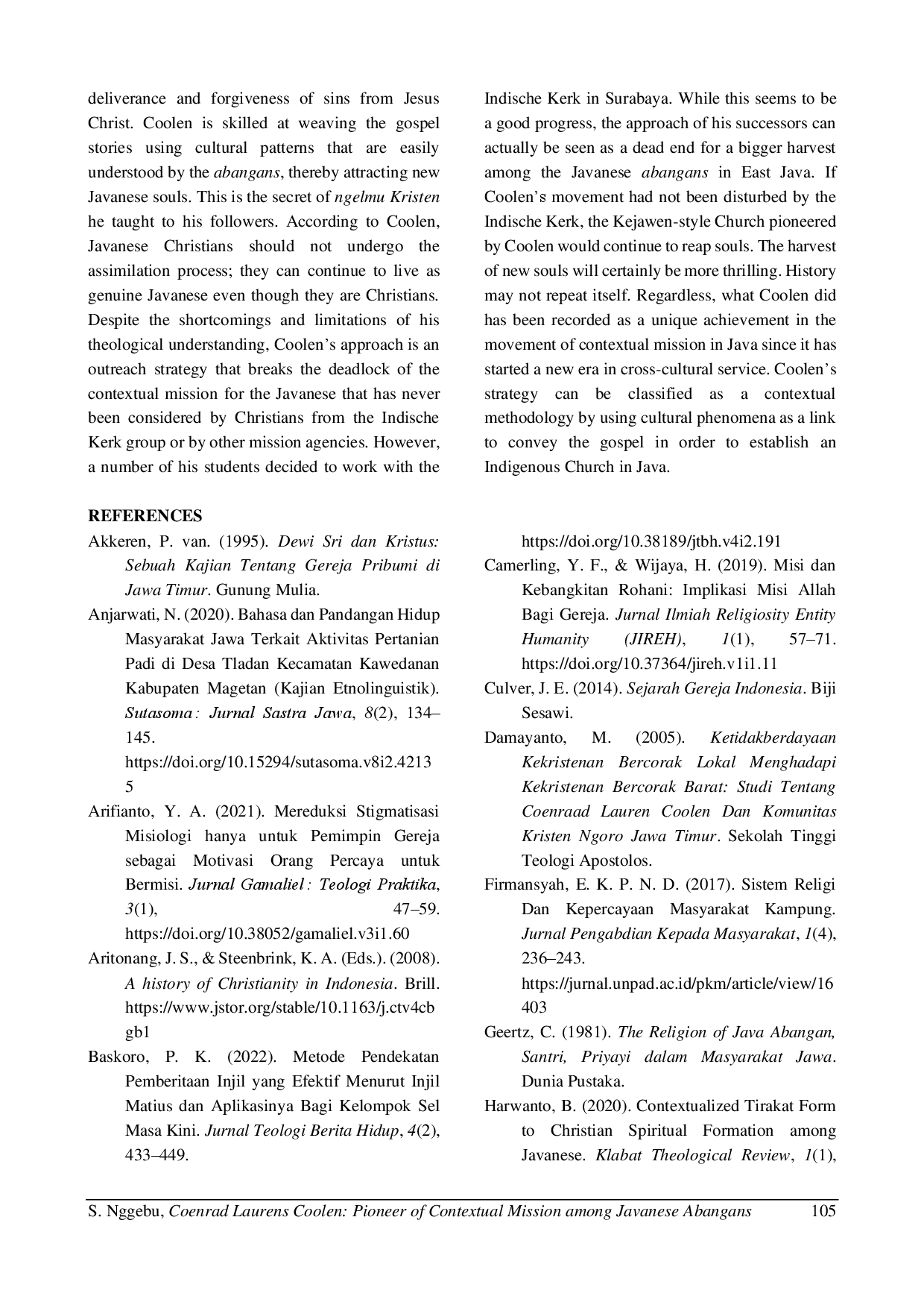 juris Coenrad Laurens Coolen Pioneer of Contextual Mission among Javanese Abangans