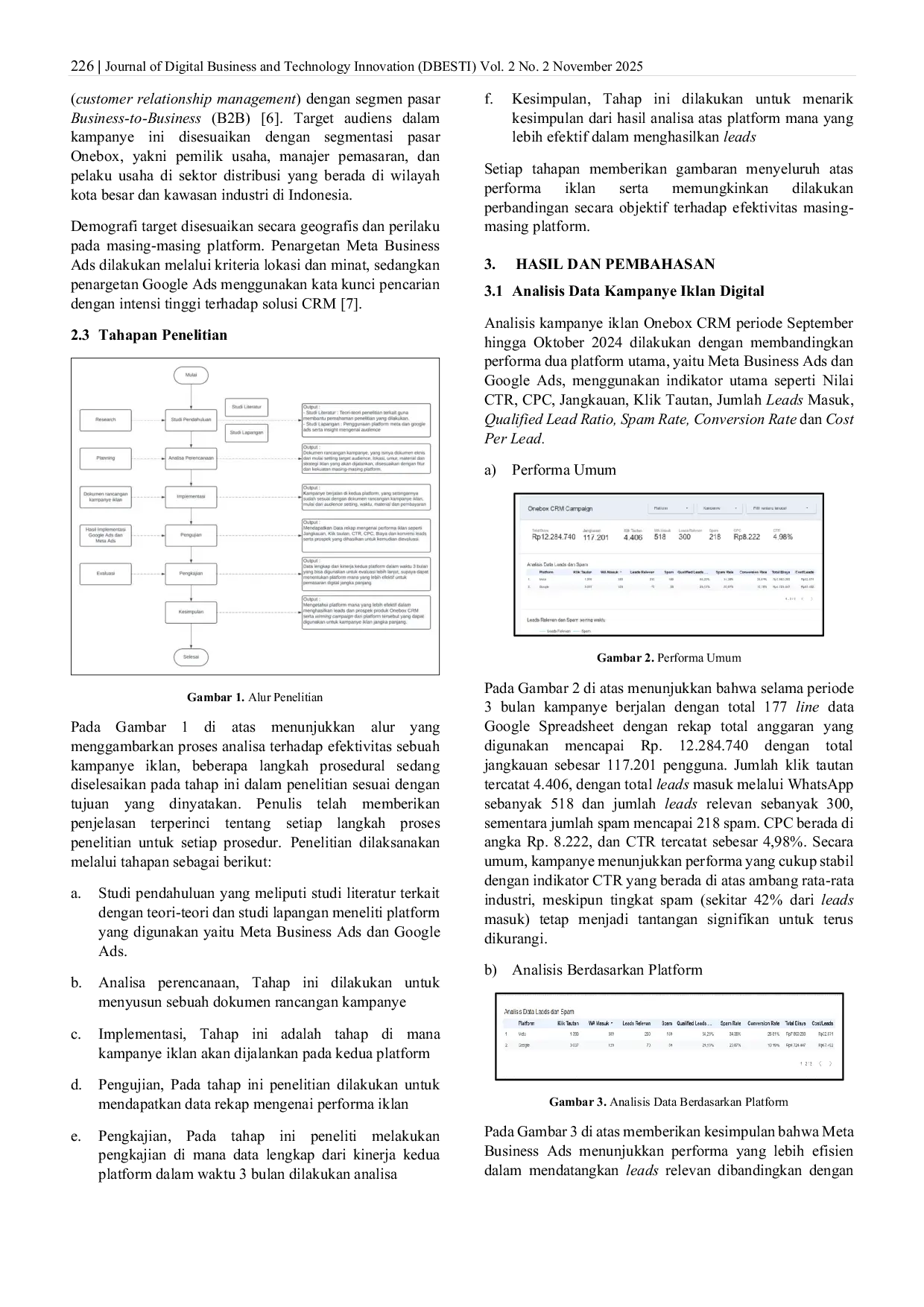 JURIS Comparison of the Effectiveness of Google Ads and Meta Business Ads in Increasing CRM Product Leads at PT Ciptadra Softindo