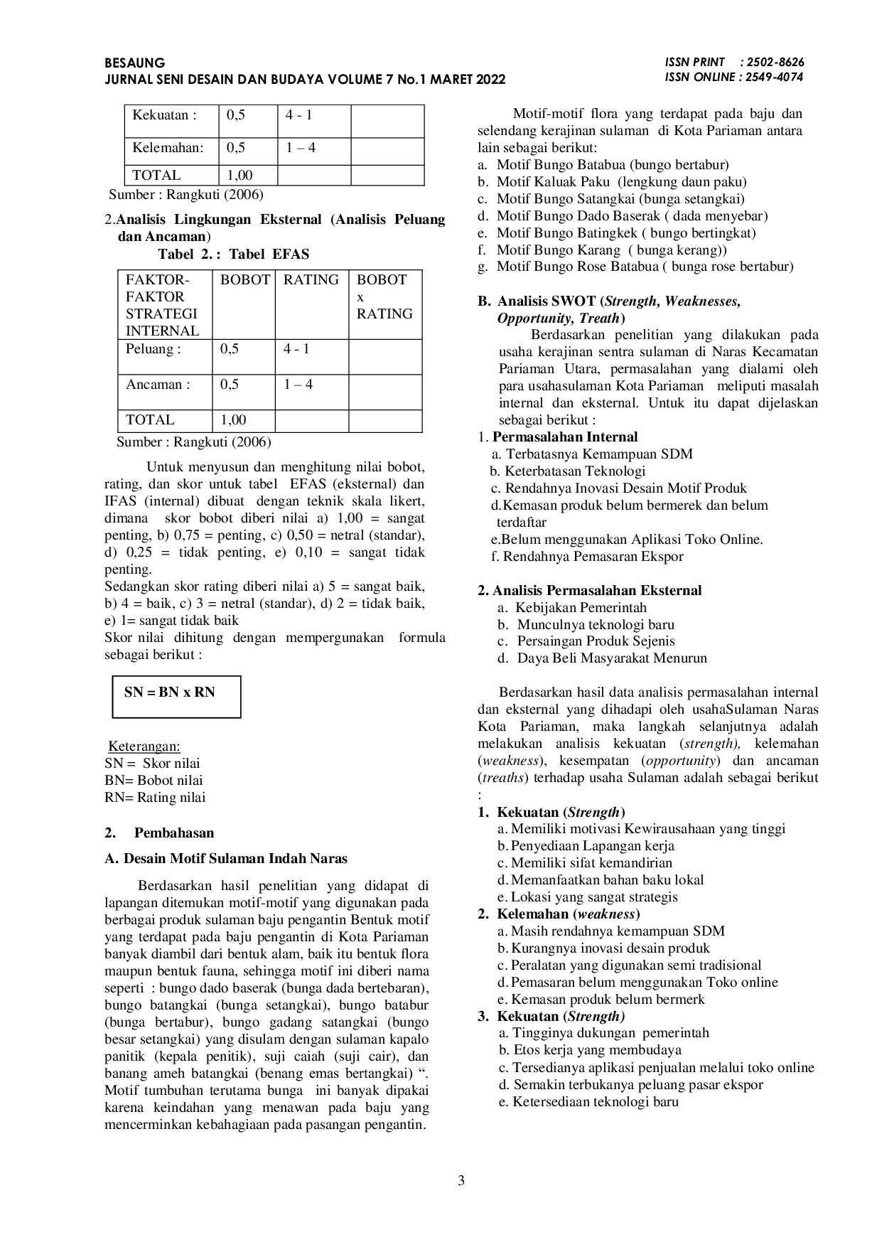 JURIS Embroidery Craft Business Development Strategy Through Product Design In Kota Pariaman