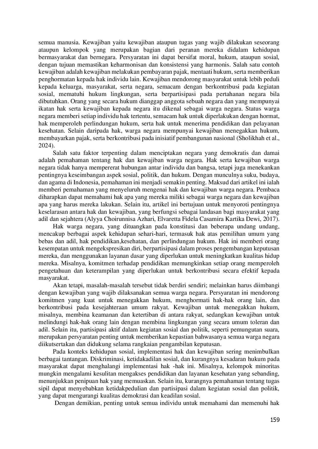 juris Analisis Implementasi Hak Dan Kewajiban Sebagai Warga Negara Dalam Menjalankan Kehidupan Bermasyarakat