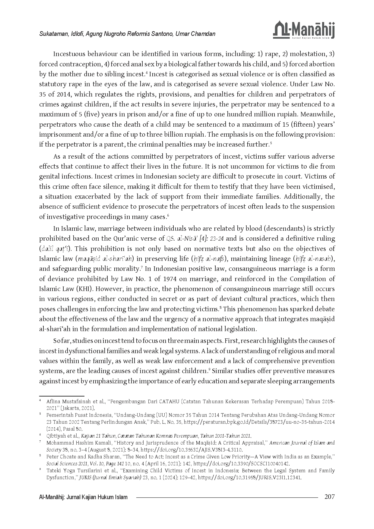 juris MaqAid al Shar ah and the Prohibition of Incest in Indonesian Legislation An Analysis of the Protection of Lineage and Public Morals