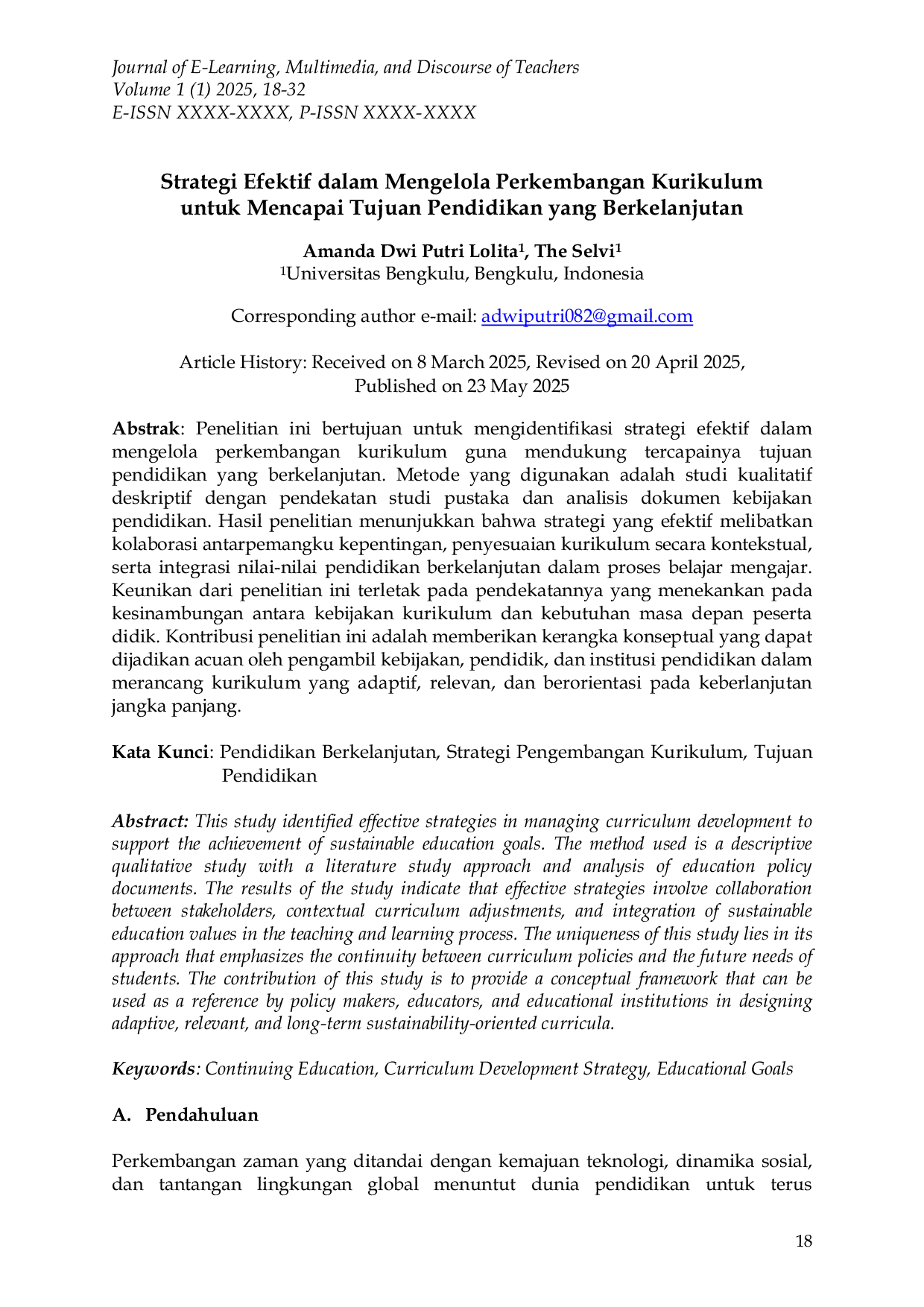 JURIS Strategi Efektif dalam Mengelola Perkembangan Kurikulum untuk Mencapai Tujuan Pendidikan yang Berkelanjutan