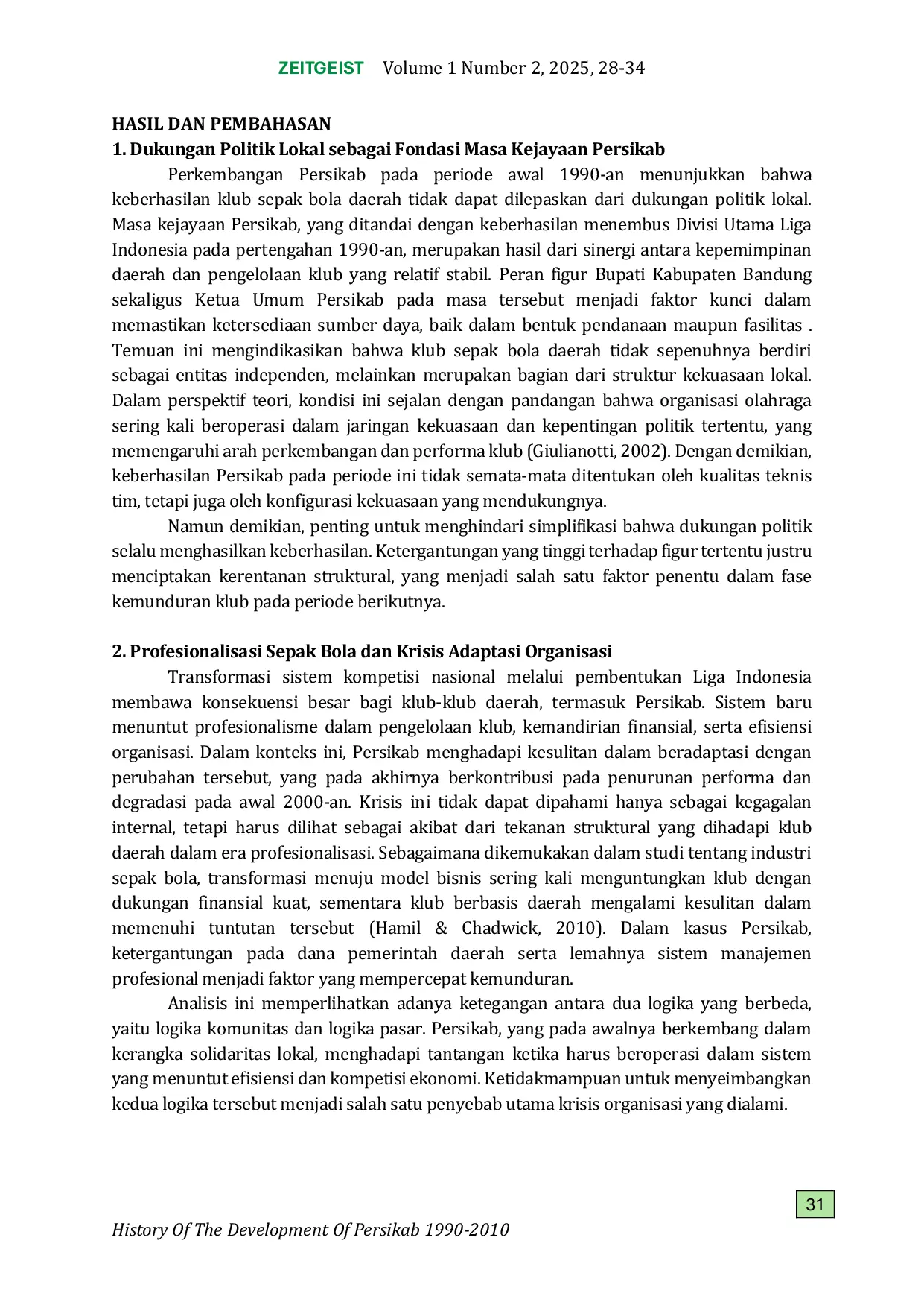 JURIS Sejarah Perkembangan Persikab 1990 2010
