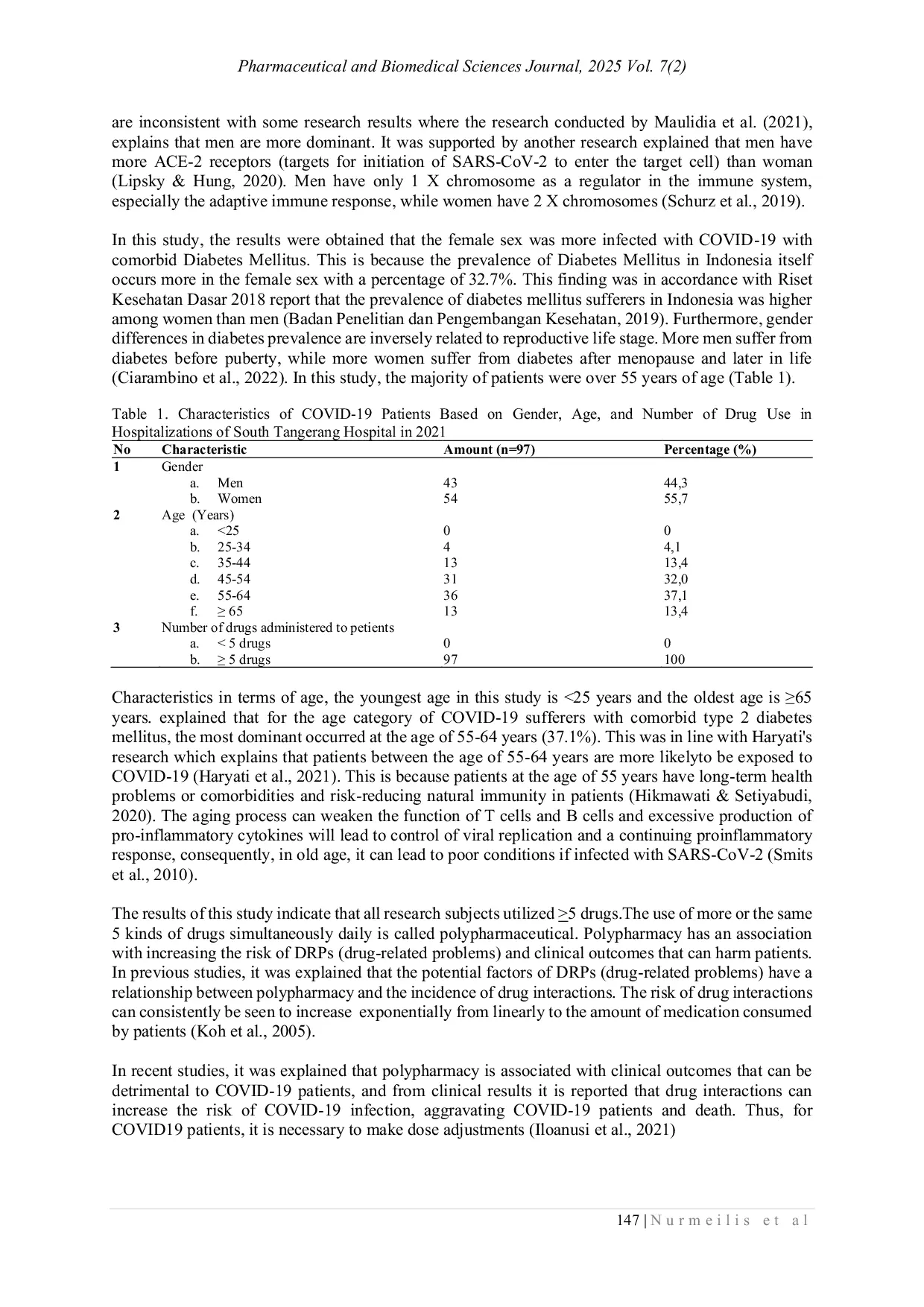 JURIS Study of Potential Drug Interactions in COVID 19 Patients with Comorbid Type 2 Diabetes Mellitus at The General Hospital in South Tangerang City Period 2021ral Hospital in South Tangerang City