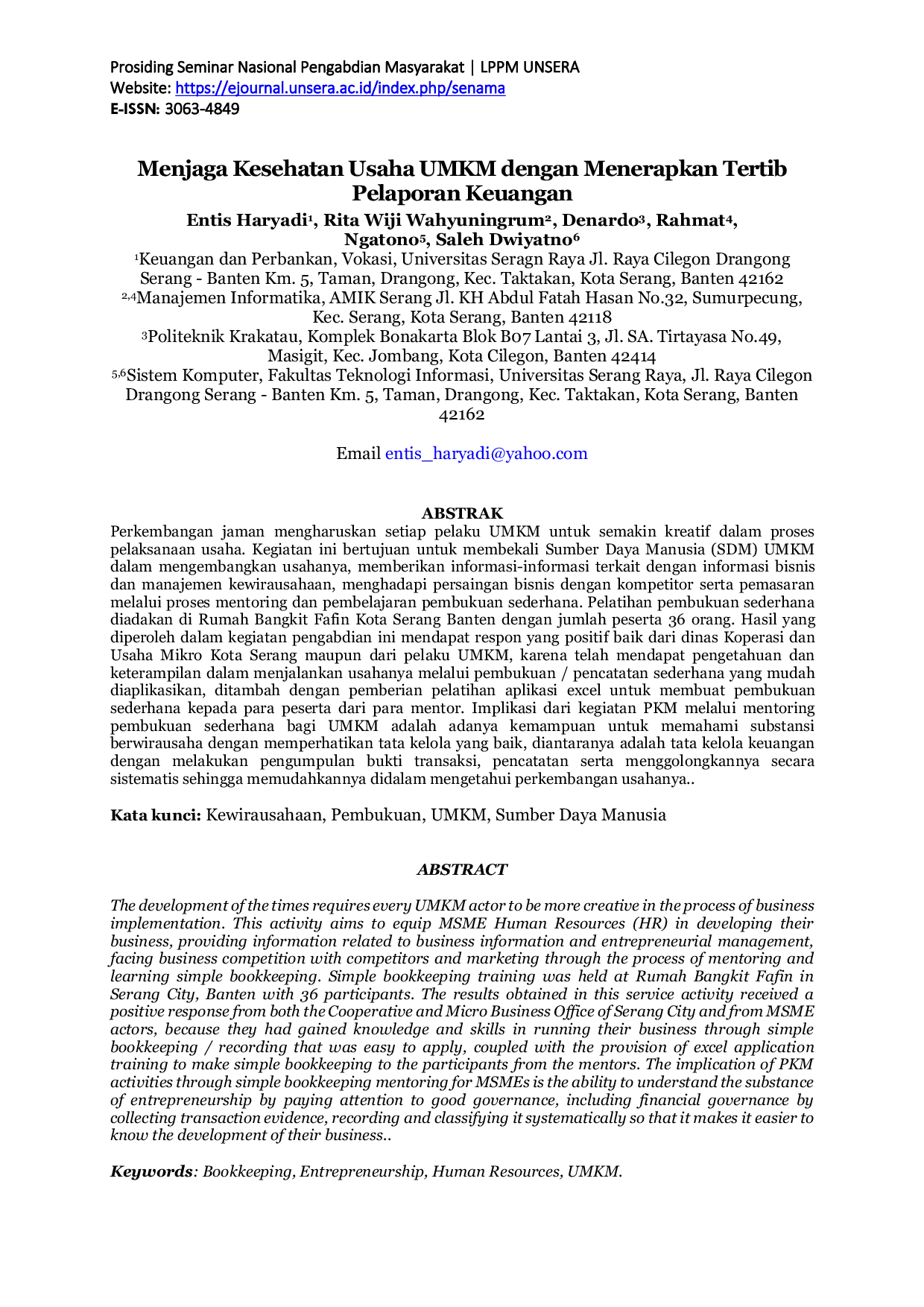 JURIS Menjaga Kesehatan Usaha UMKM dengan Menerapkan Tertib Pelaporan Keuangan