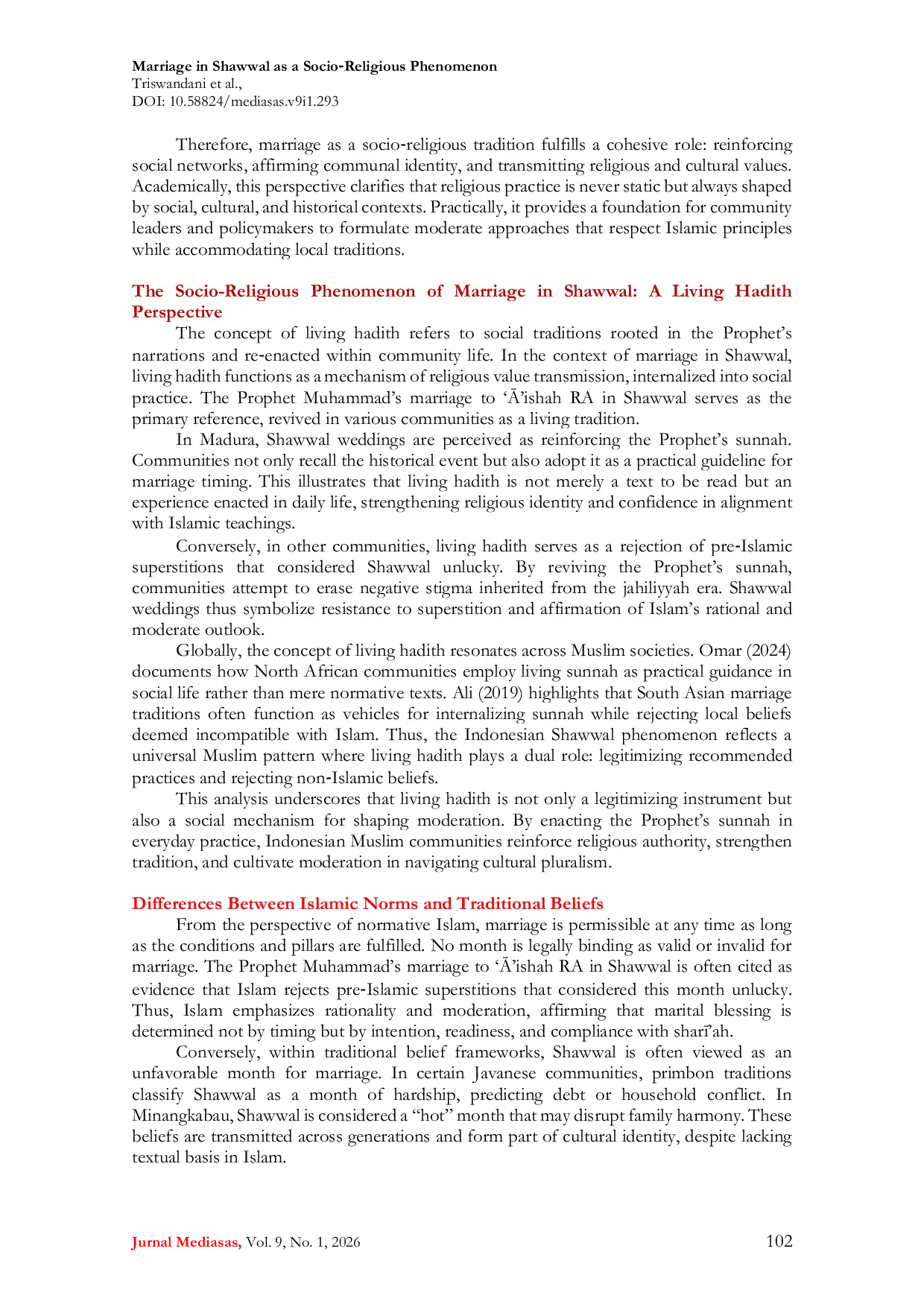 JURIS Marriage in Shawwal as a Socio Religious Phenomenon A Comparative Analysis of Islamic Norms and Customary Beliefs