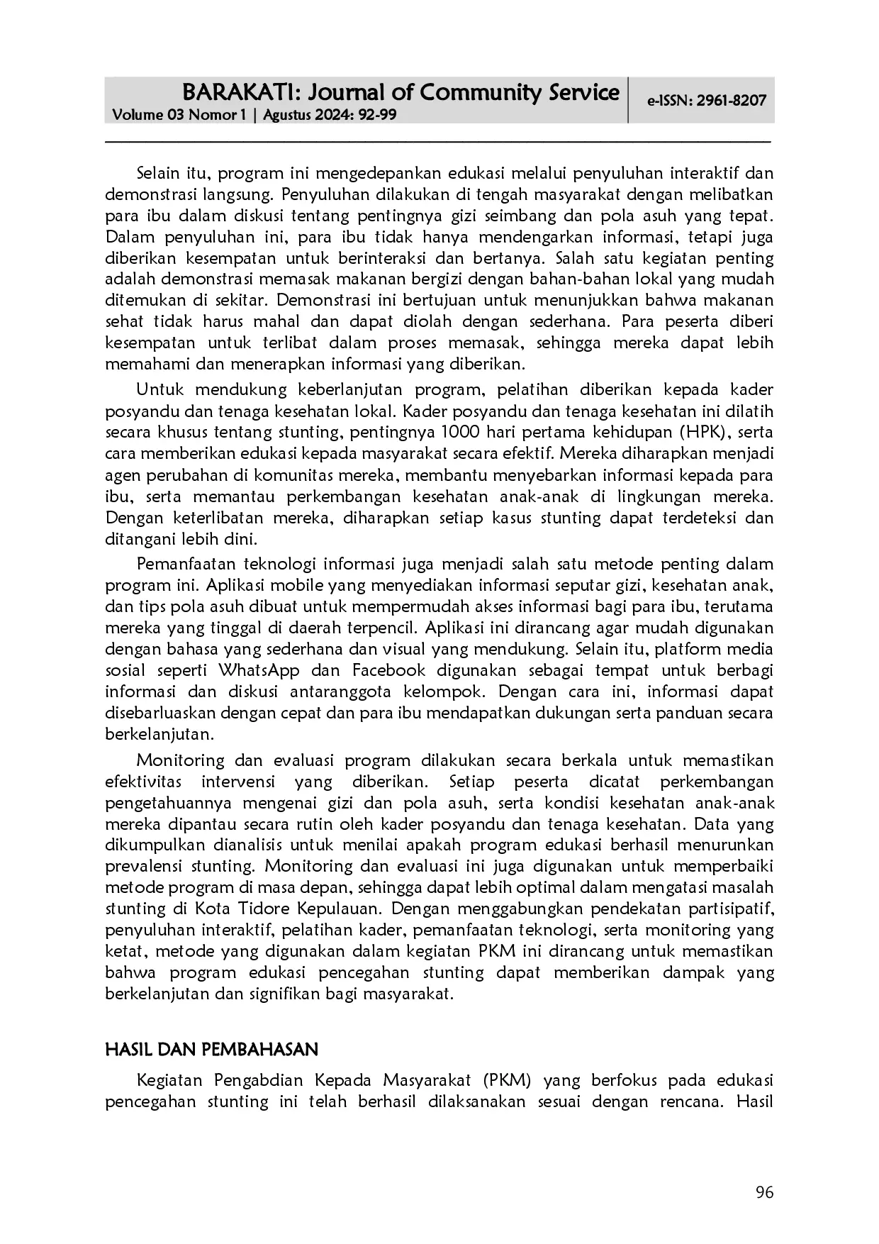 juris Meningkatkan Kesadaran Masyarakat melalui Edukasi Pencegahan Stunting di Kota Tidore Kepulauan