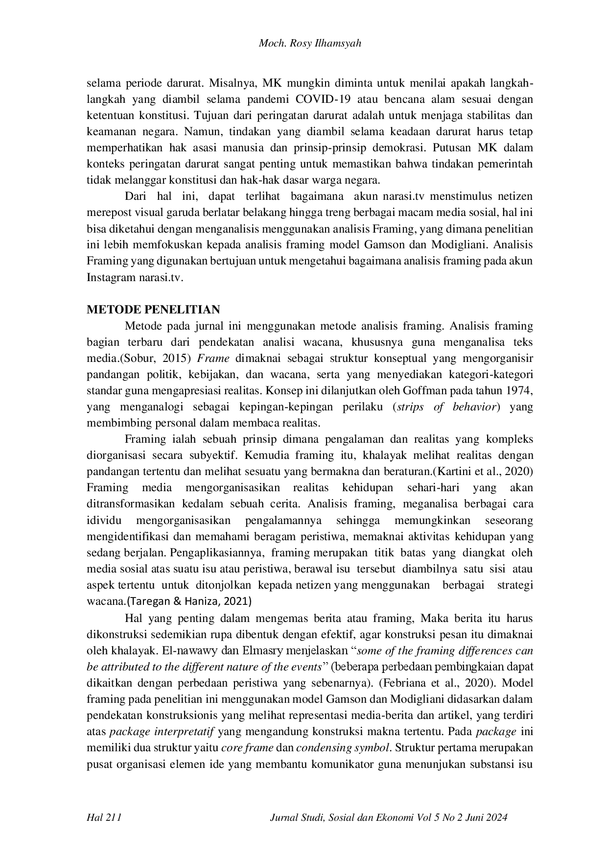 juris Analisis Framing Peringatan Darurat Pada Akun Instagram Narasitv