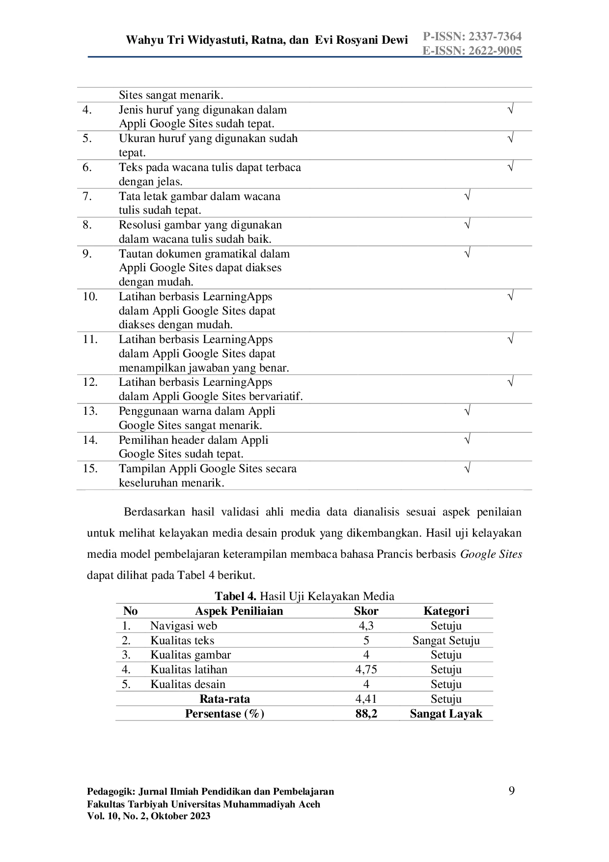 JURIS Pengembangan Google Sites Pada Mata Kuliah Keterampilan Membaca Bahasa Prancis Untuk Pembelajaran Blended Learning