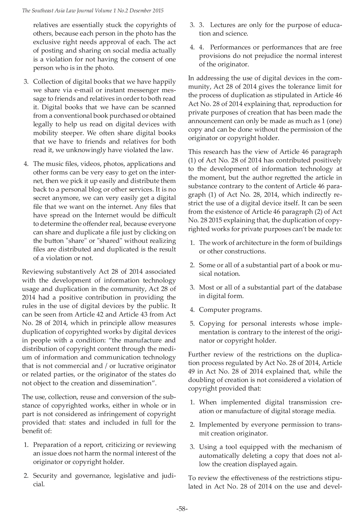 JURIS Flexibility Protection of Copyright in Indonesia