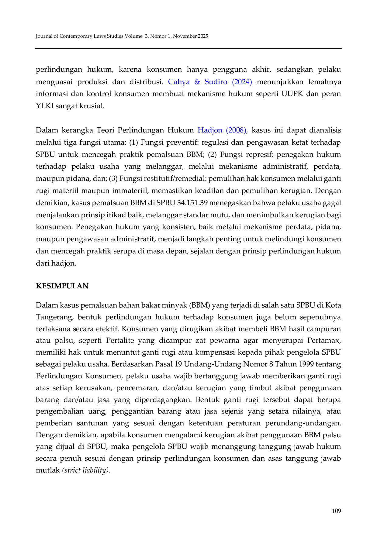 JURIS Pertanggungjawaban Hukum dan Kerugian Konsumen dalam Pemalsuan BBM Studi Kasus Pemalsuan Pertamax di SPBU 34 151 39 Tangerang