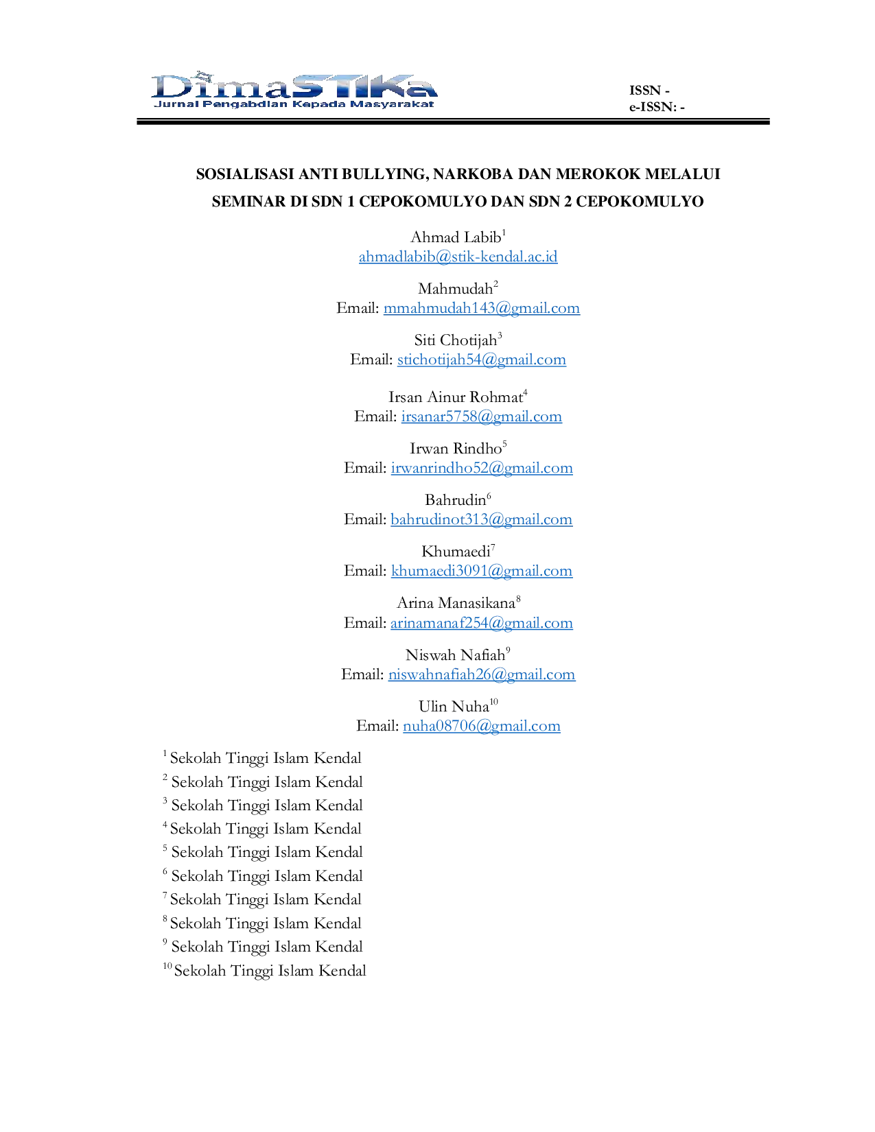 JURIS Sosialisasi Anti Bullying Narkoba dan Merokok Melalui Seminar di SDN 1 Cepokomulyo dan SDN 2 Cepokomulyo