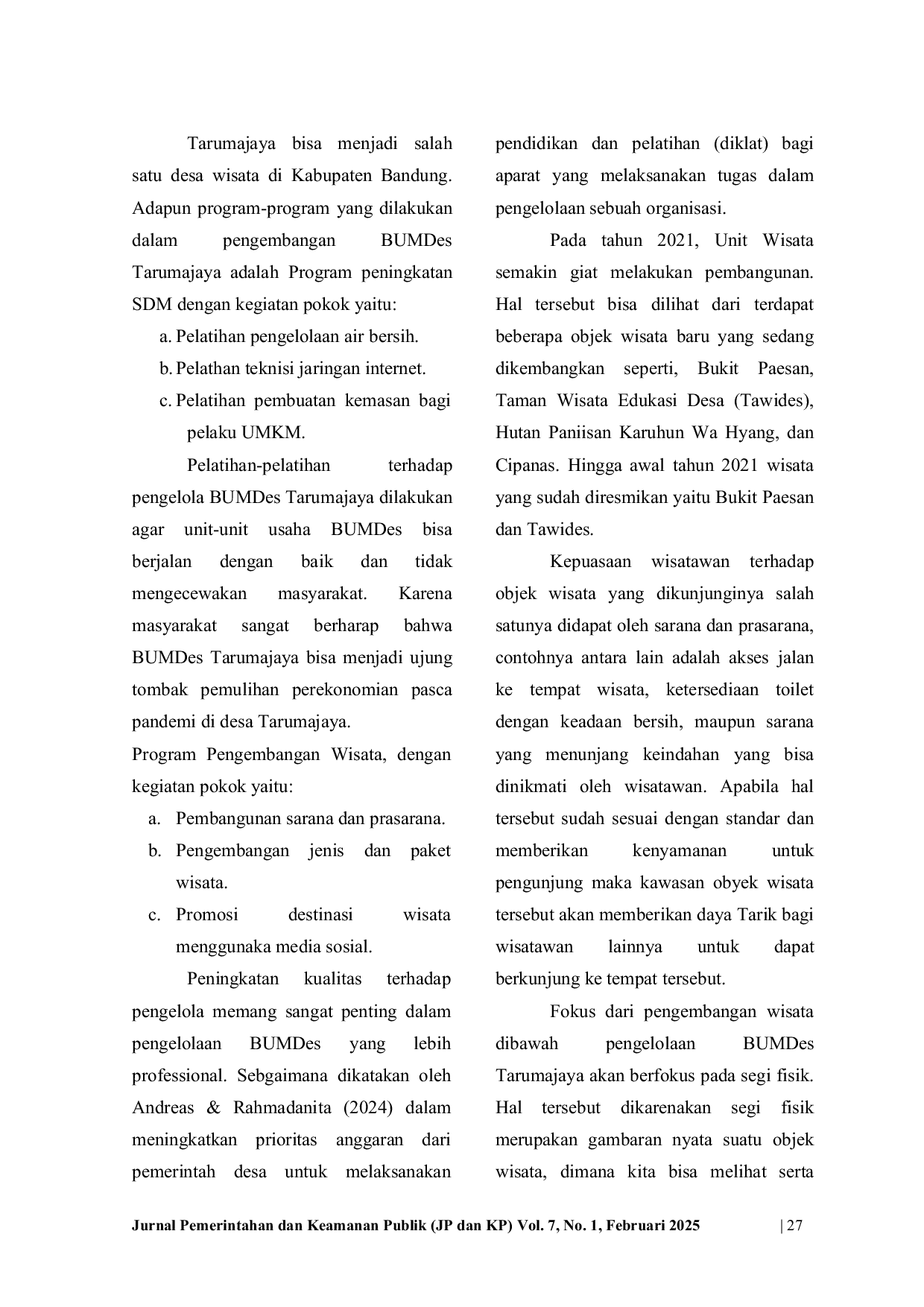 JURIS Strategi Pemerintah Desa dalam Pengembangan BUMDes Tarumajaya di Wilayah Hulu Sungai Citarum Kabupaten Bandung