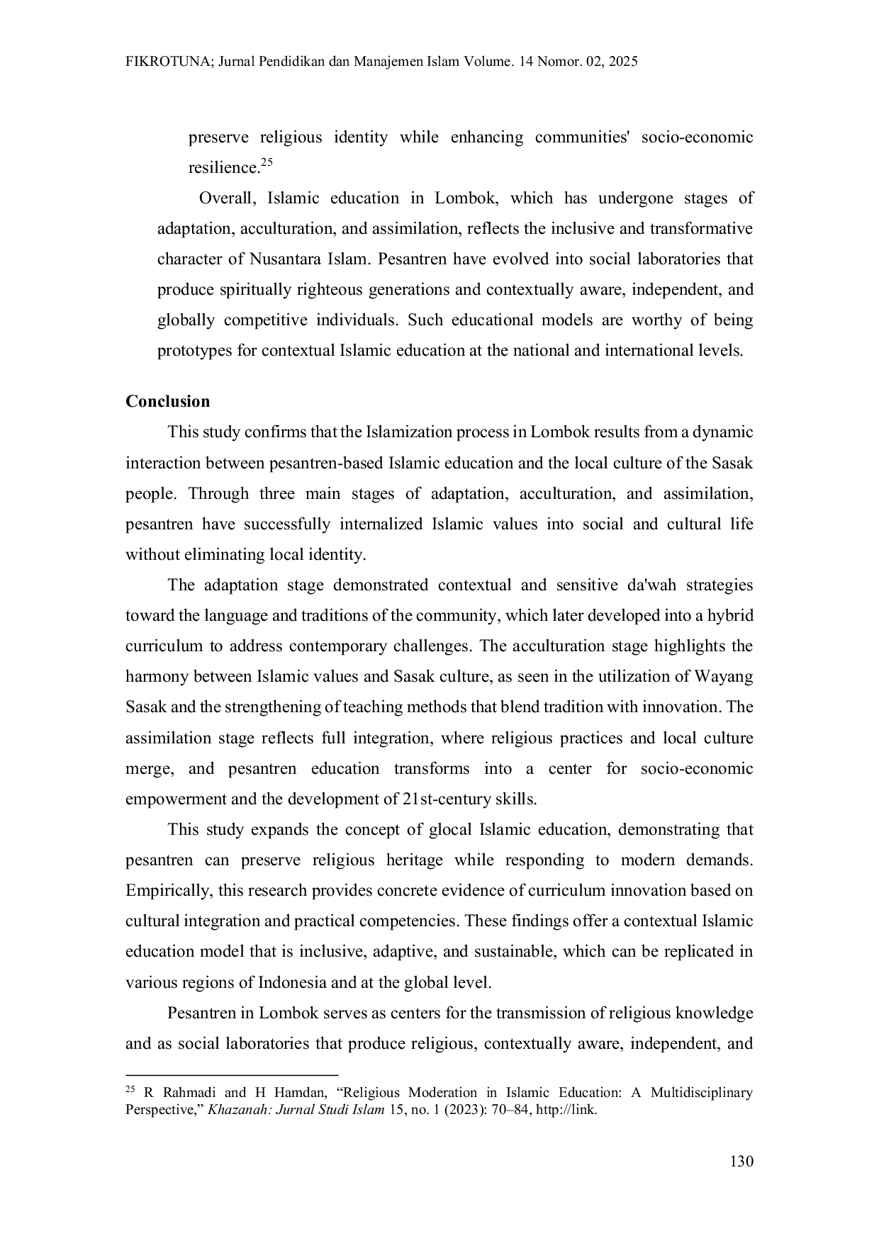 JURIS Dynamics Dynamics of Islamic Education and Indigenous Culture in Lombok A Historical Study of Adaptation Acculturation and Assimilation