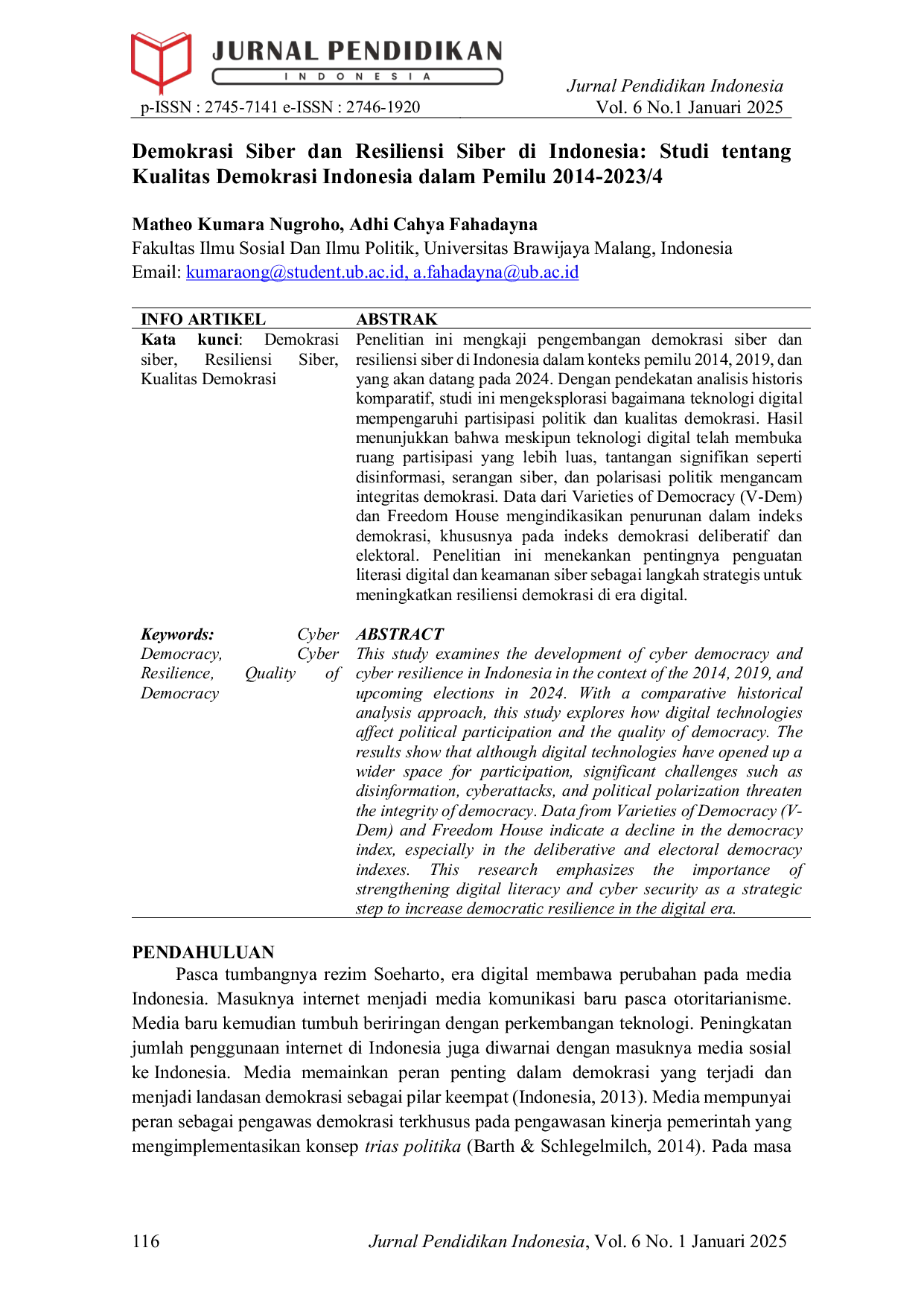 JURIS Demokrasi Siber dan Resiliensi Siber di Indonesia Studi tentang Kualitas Demokrasi Indonesia dalam Pemilu 2014 2023 4