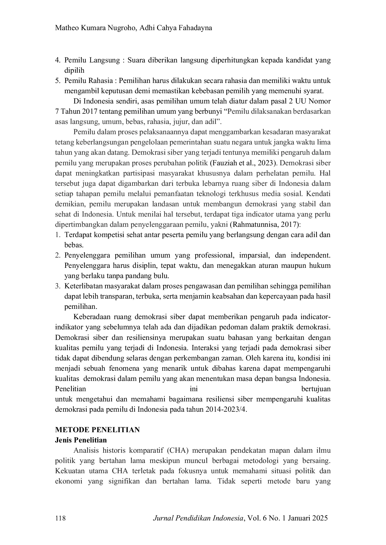 JURIS Demokrasi Siber dan Resiliensi Siber di Indonesia Studi tentang Kualitas Demokrasi Indonesia dalam Pemilu 2014 2023 4