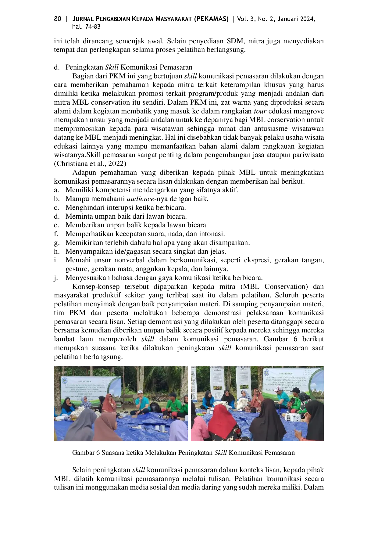 juris Pembuatan Zat Warna Alami Batik Dan Pelatihan Komunikasi Pemasaran Kelompok Wisata Bahari