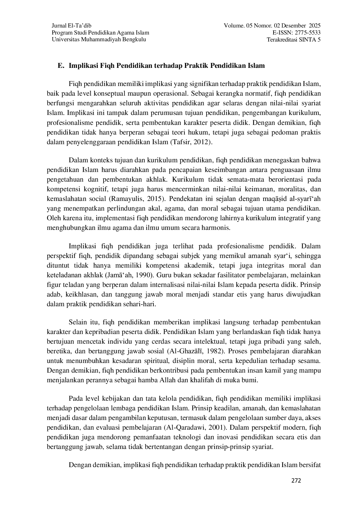 JURIS Fiqh Pendidikan dalam Perspektif Klasik dan Modern