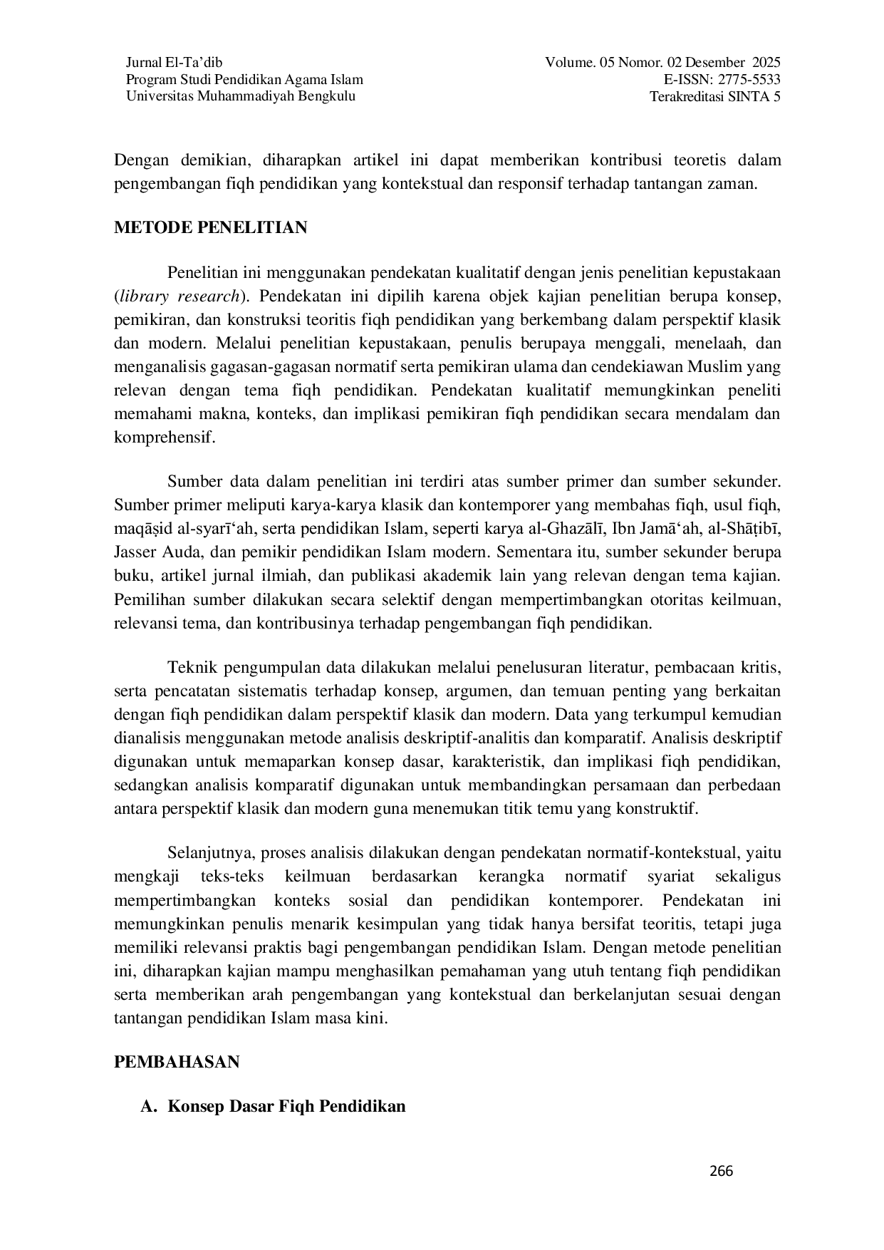 JURIS Fiqh Pendidikan dalam Perspektif Klasik dan Modern