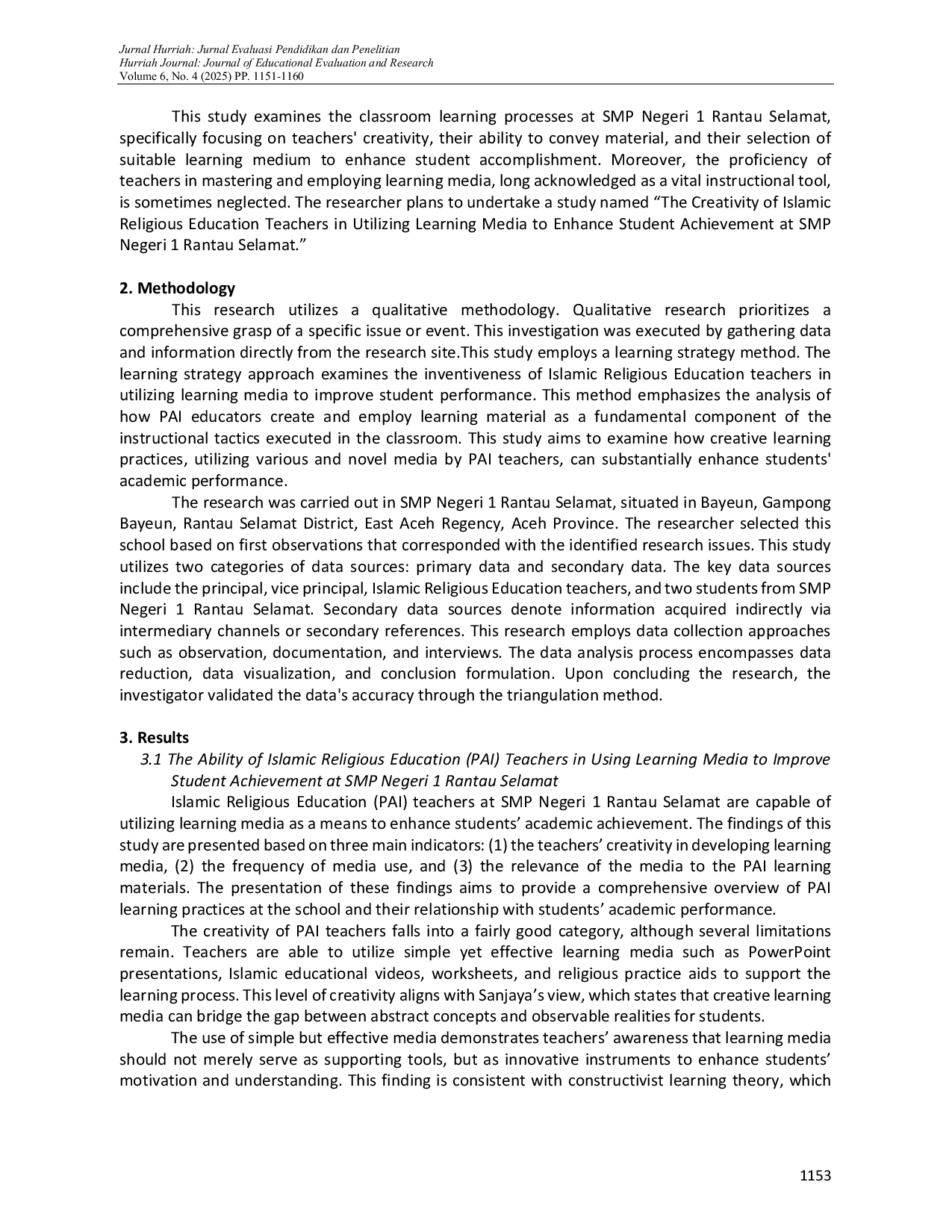 JURIS Islamic Religious Education Teachers Creativity in Using Learning Media to Improve Student Achievement at SMP Negeri 1 Rantau Selamat