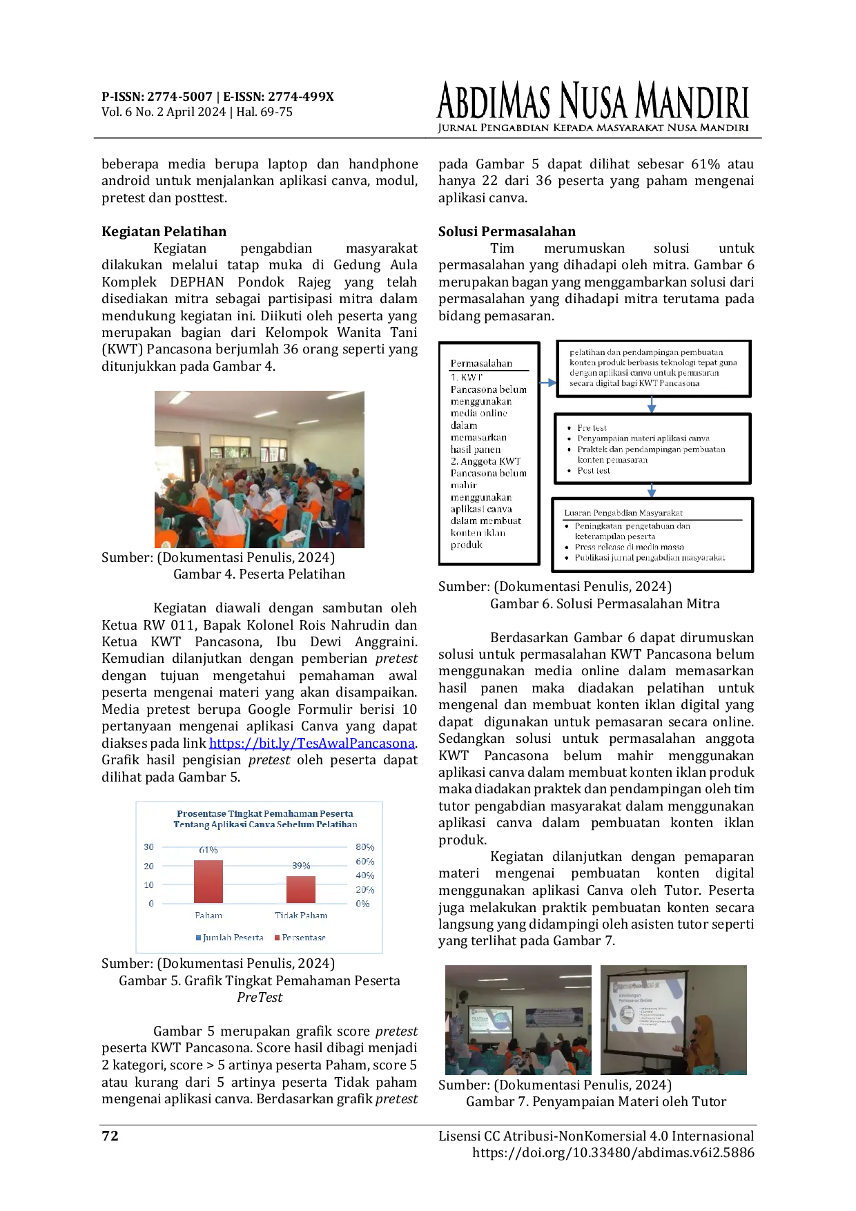 JURIS Efektivitas Pelatihan Pembuatan Konten Digital dalam Meningkatkan Pemasaran Produk Kelompok Wanita Tani KWT Pancasona